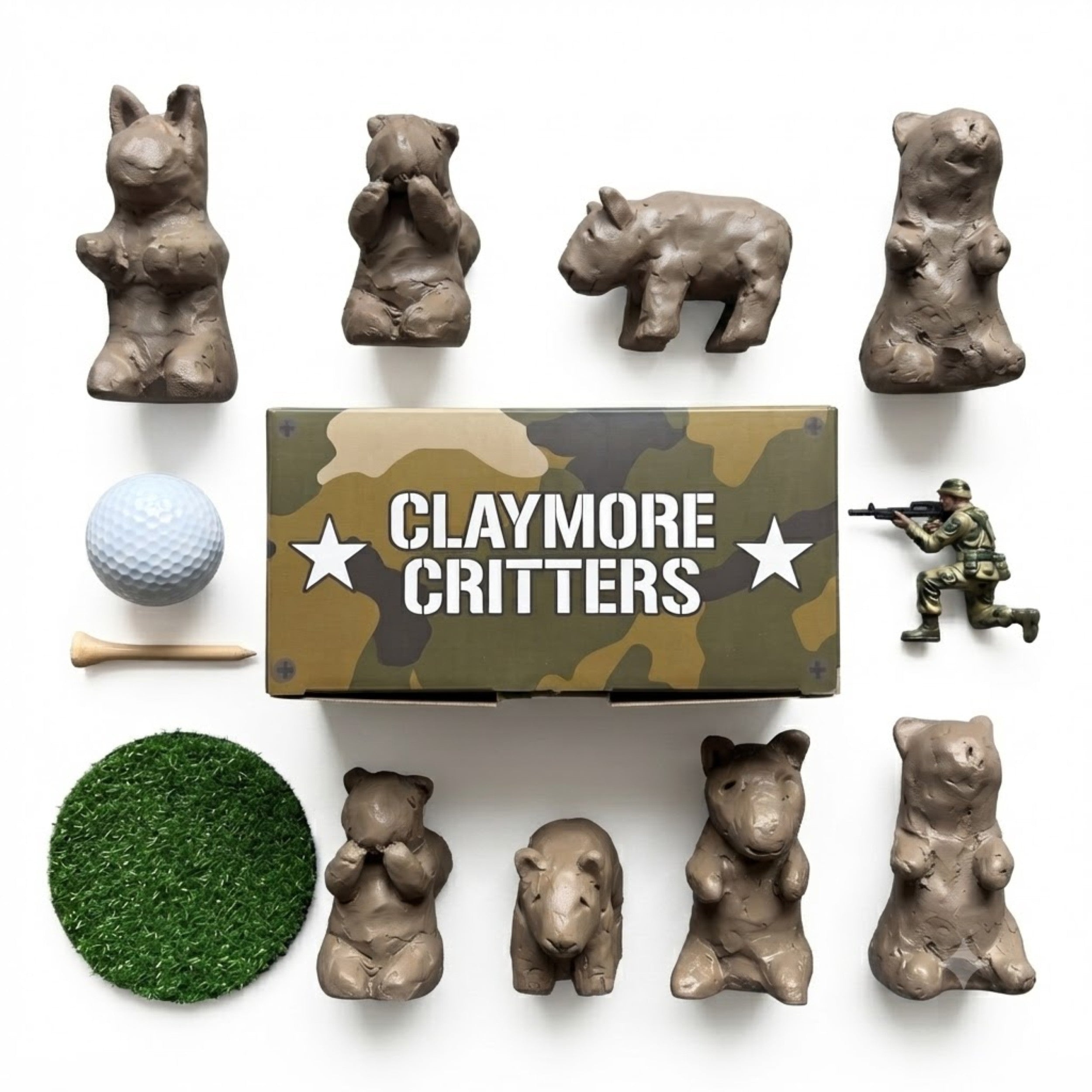 Carl Speckler's Claymore Critters Clay Collectable Figures Holiday Gift Idea Set