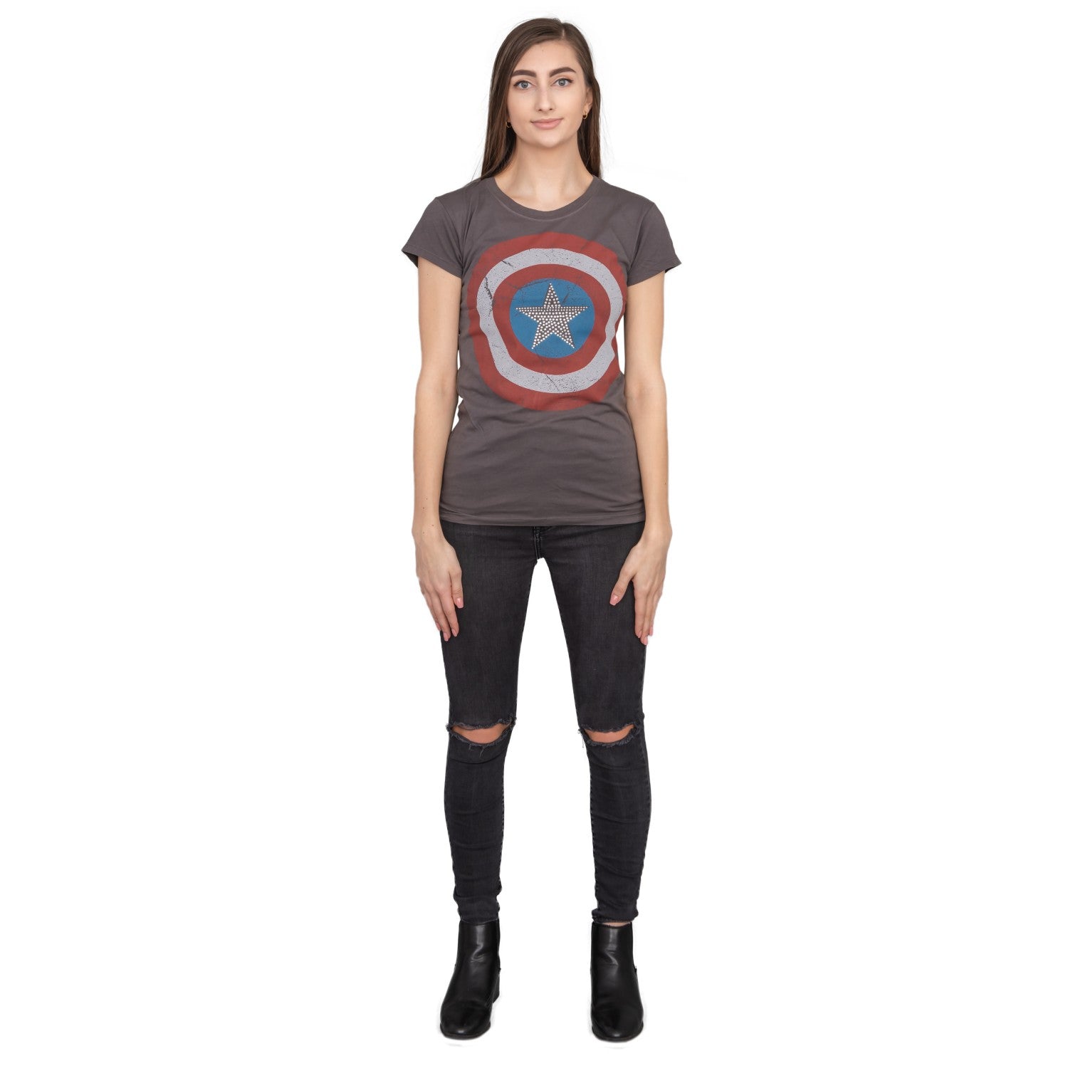 Captain America Studded Star Juniors T-shirt