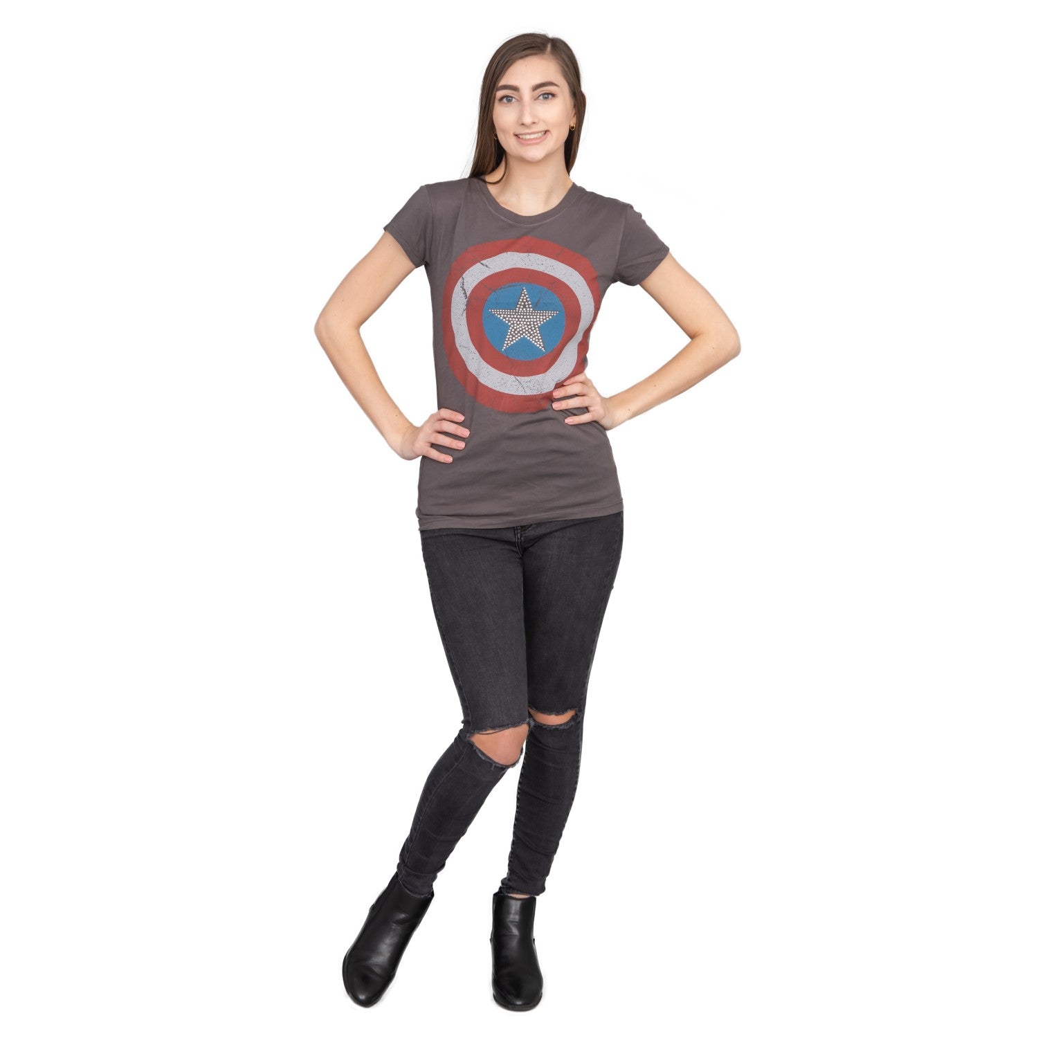 Captain America Studded Star Juniors T-shirt