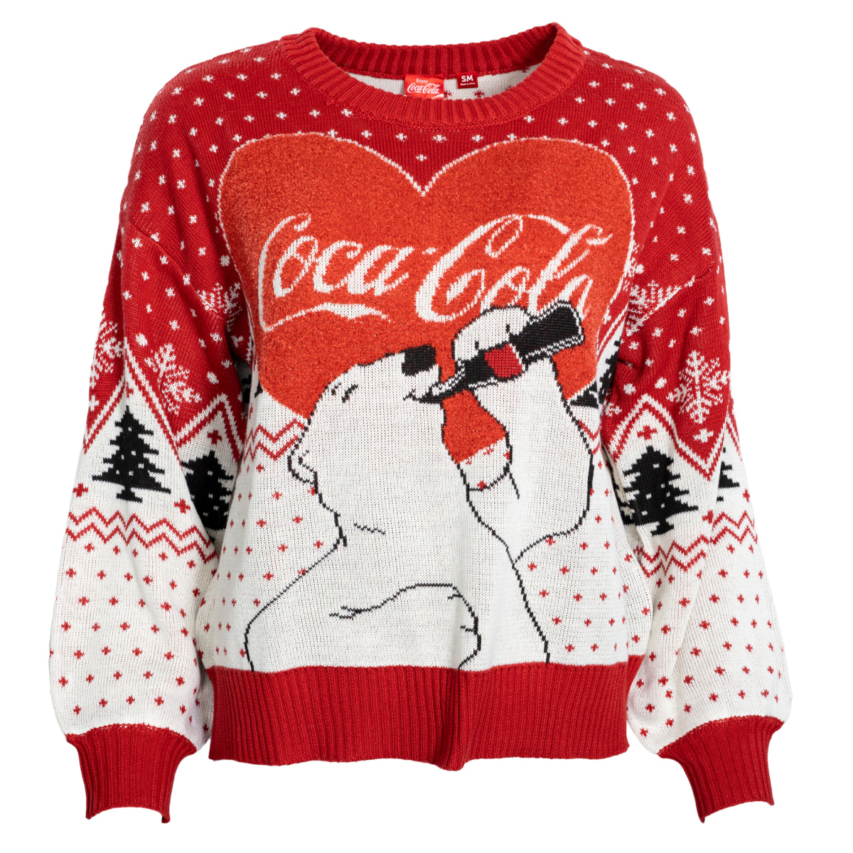 Coca-Cola Heart Bear Spread Joy with Festive Ugly Sweater Christmas Sweaters