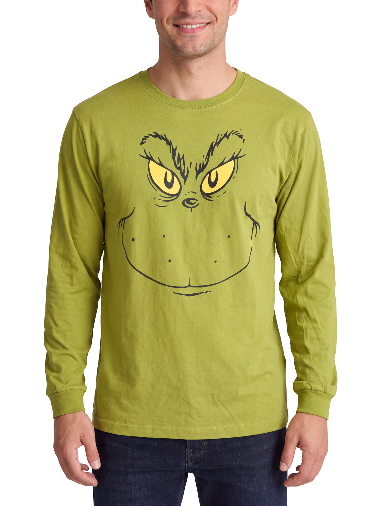 Grinch Big Face Adult Unisex Long Sleeve Shirt