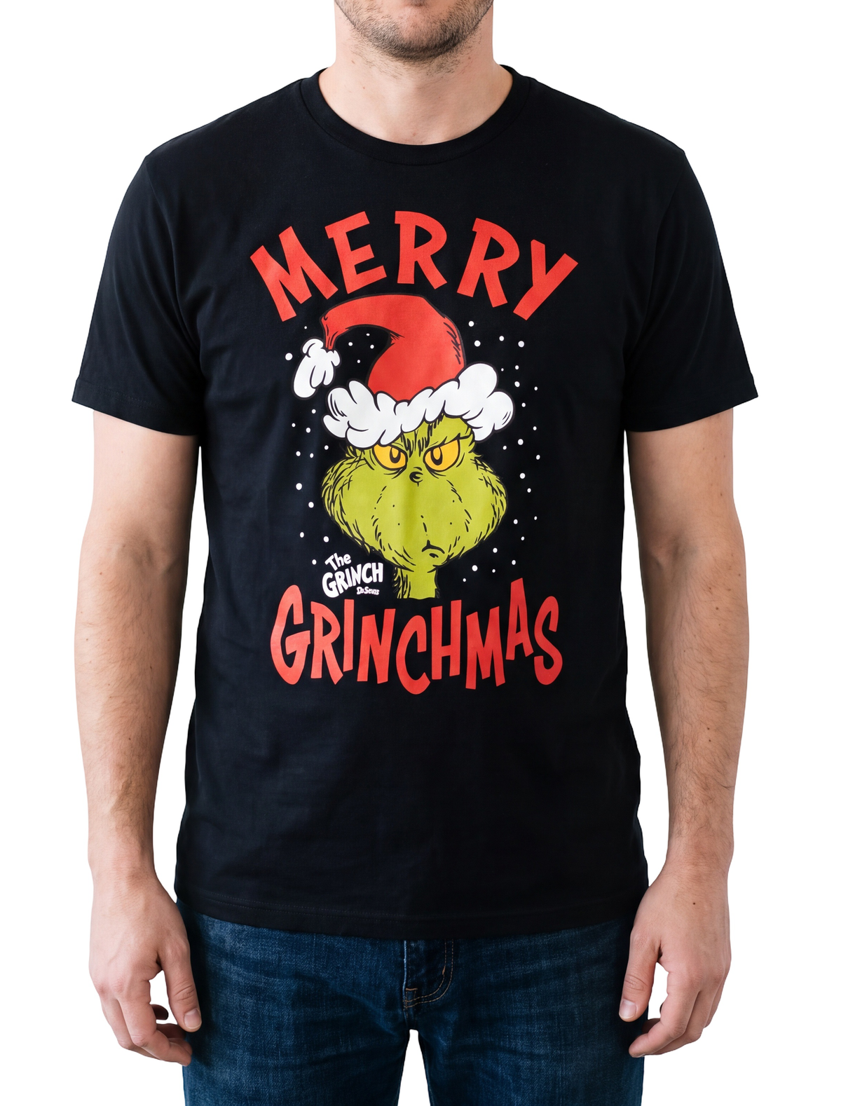 The Grinch Merry Grinchmas Adult Unisex Black Christmas T-Shirt