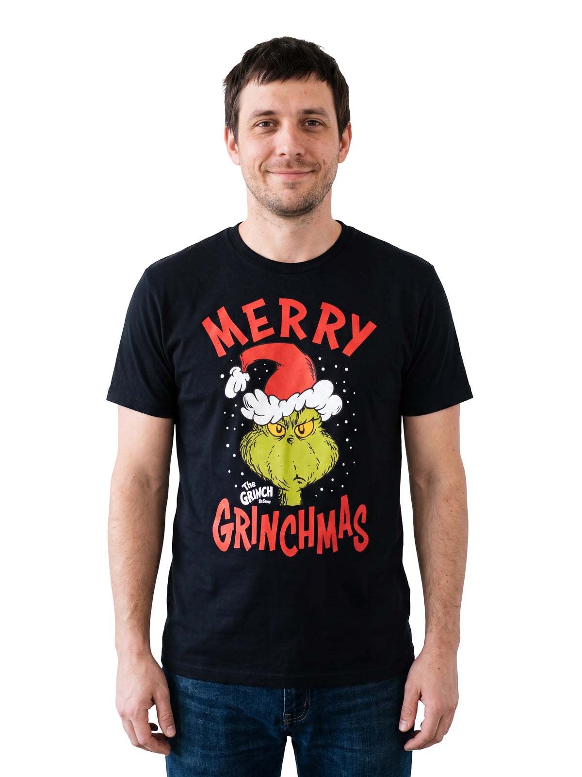 The Grinch Merry Grinchmas Adult Unisex Black Christmas T-Shirt