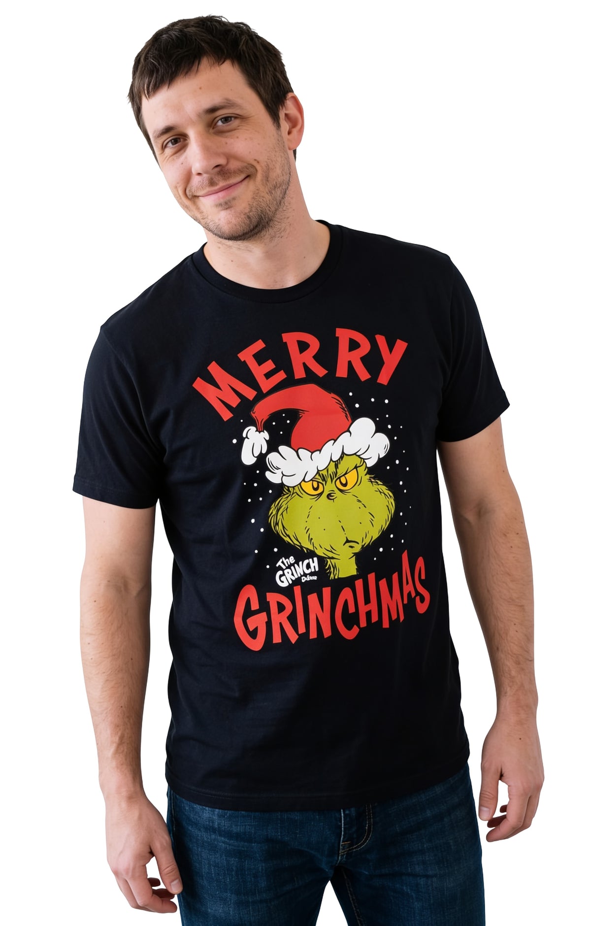 The Grinch Merry Grinchmas Adult Unisex Black Christmas T-Shirt