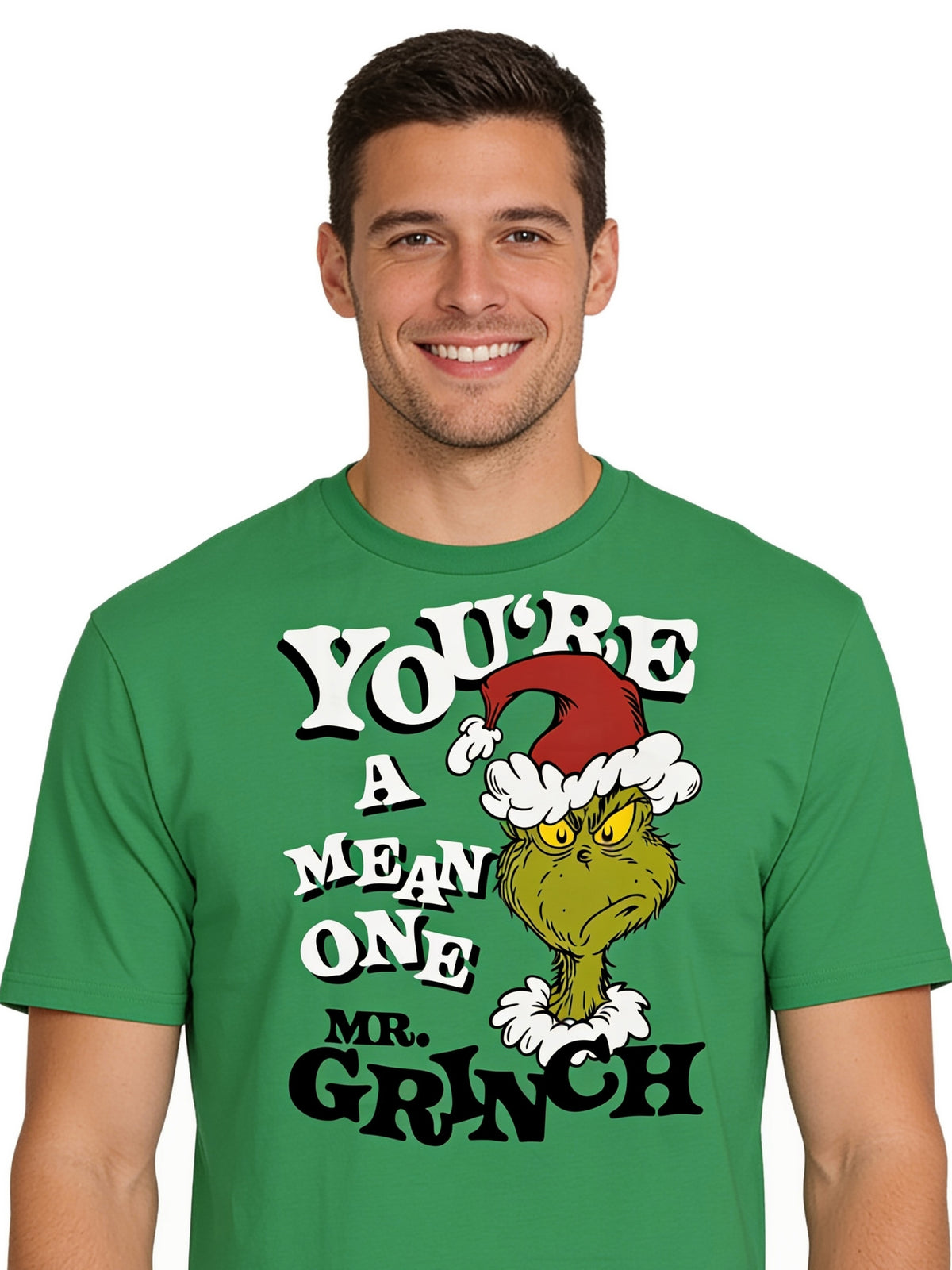 The Grinch You're a Mean One Christmas Adult Green T-Shirt Official Licensed