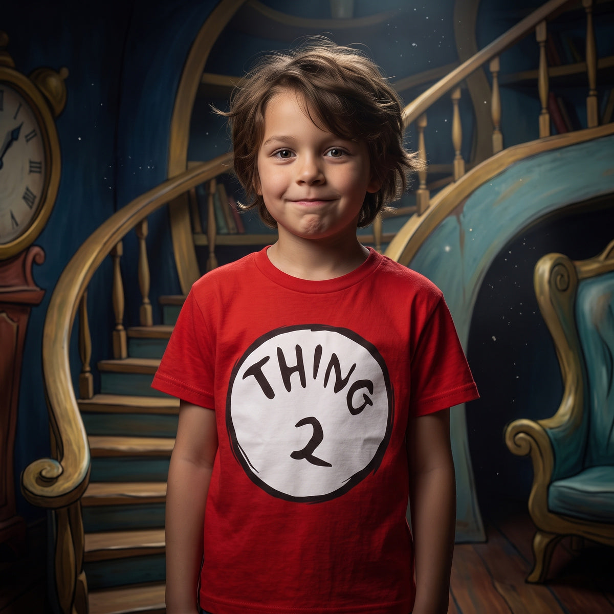 Dr. Seuss Thing 1 or Thing 2 Kids Youth Halloween Cosplay Costume T-Shirt