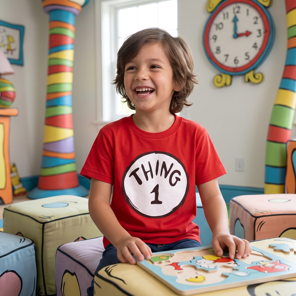 Dr. Seuss Thing 1 or Thing 2 Kids Youth Halloween Cosplay Costume T-Shirt