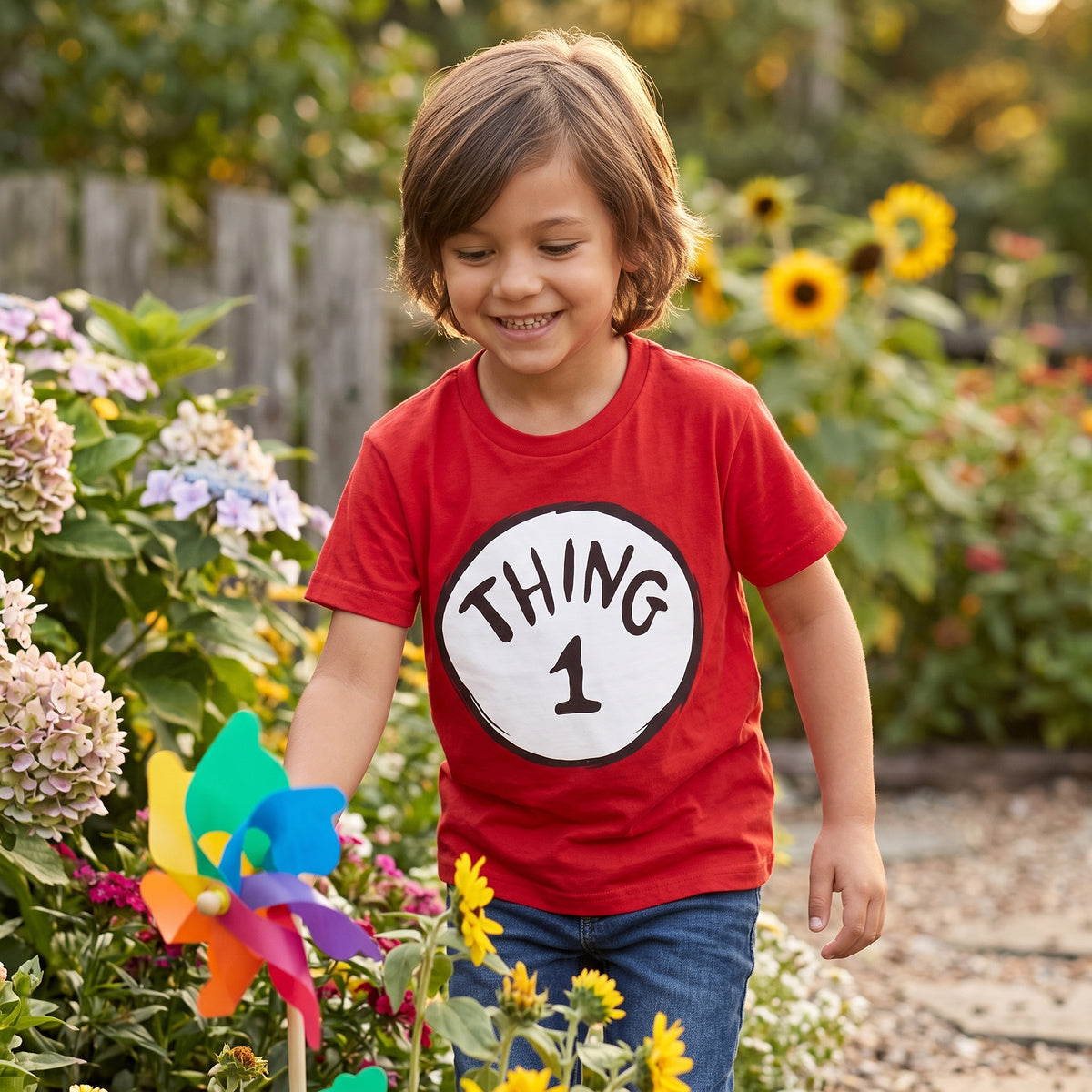 Dr. Seuss Thing 1 or Thing 2 Kids Youth Halloween Cosplay Costume T-Shirt