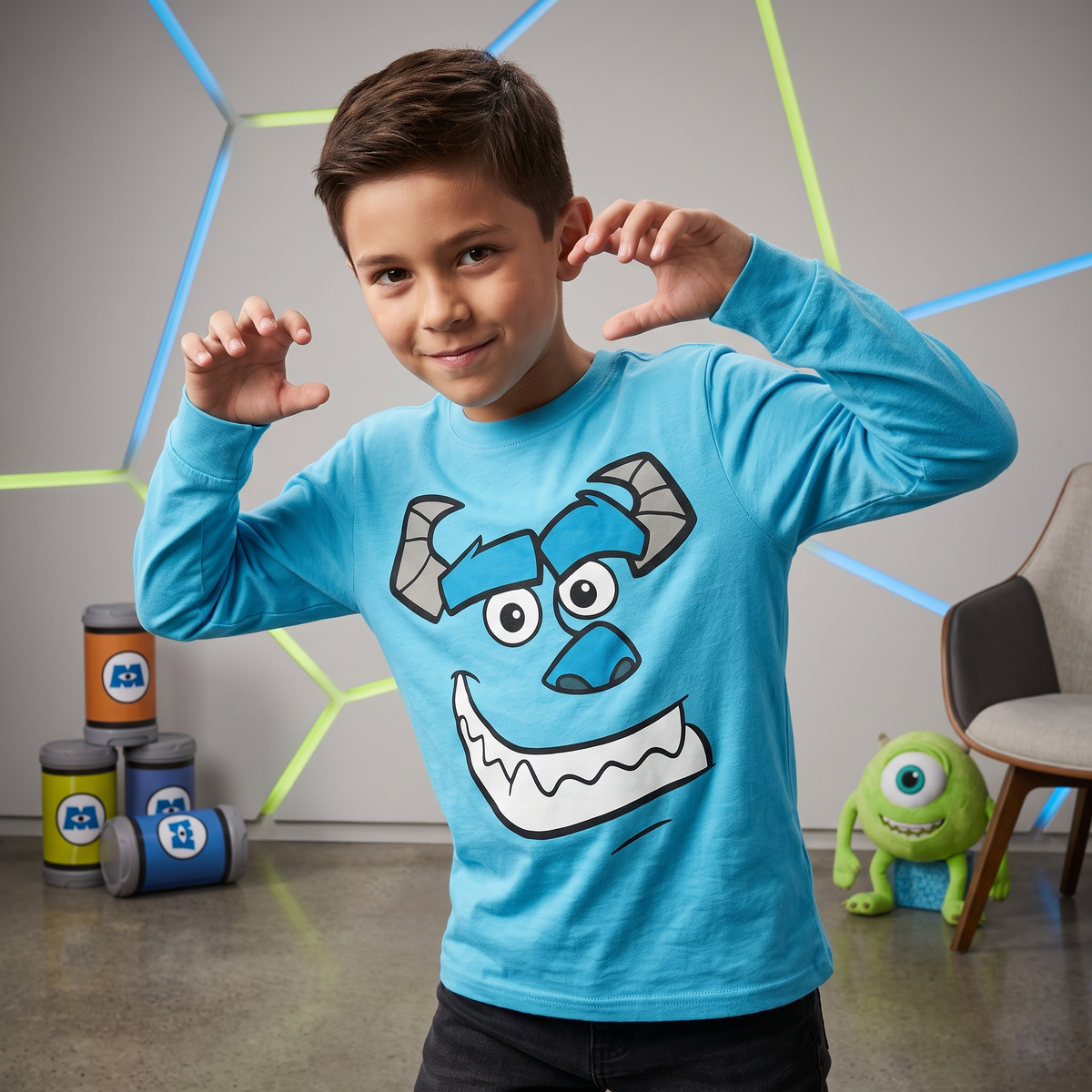 Kids Youth Sullys Big Face Unisex Long Sleeve Shirt