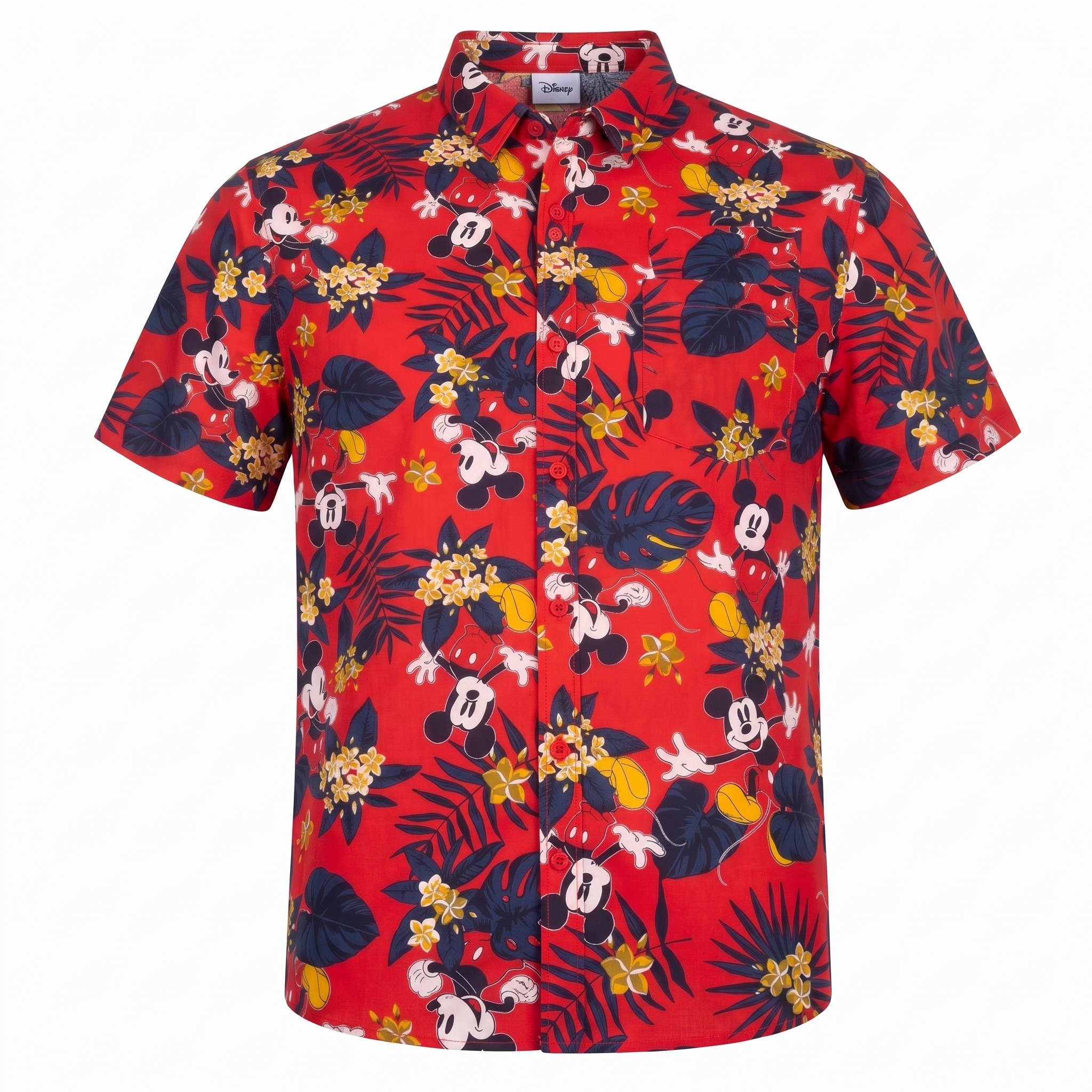 Mickey Mouse Floral Adult Unisex Casual Button Up Shirt