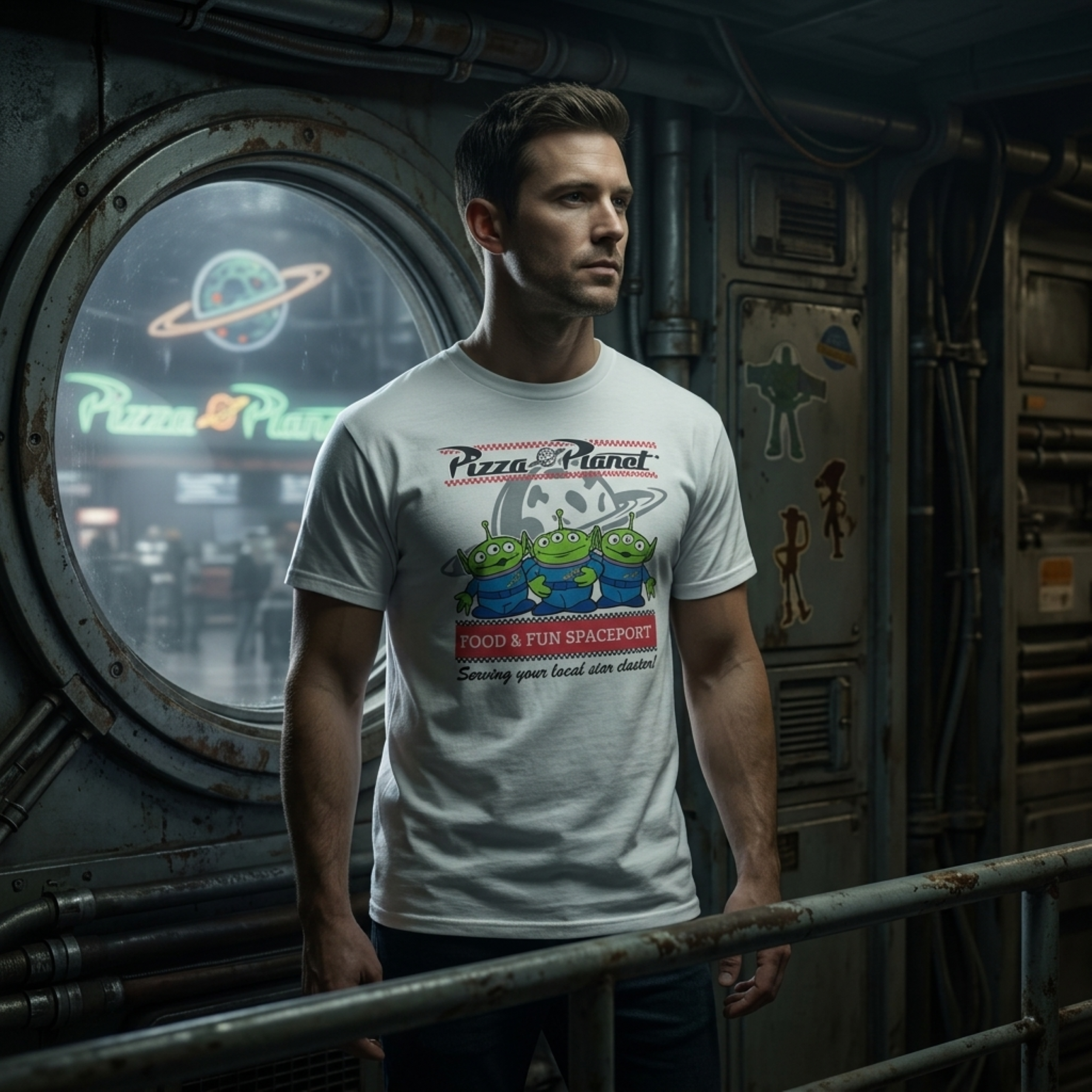 Disney Toy Story Pizza Planet Alien Adult Unisex Cosplay T-Shirt