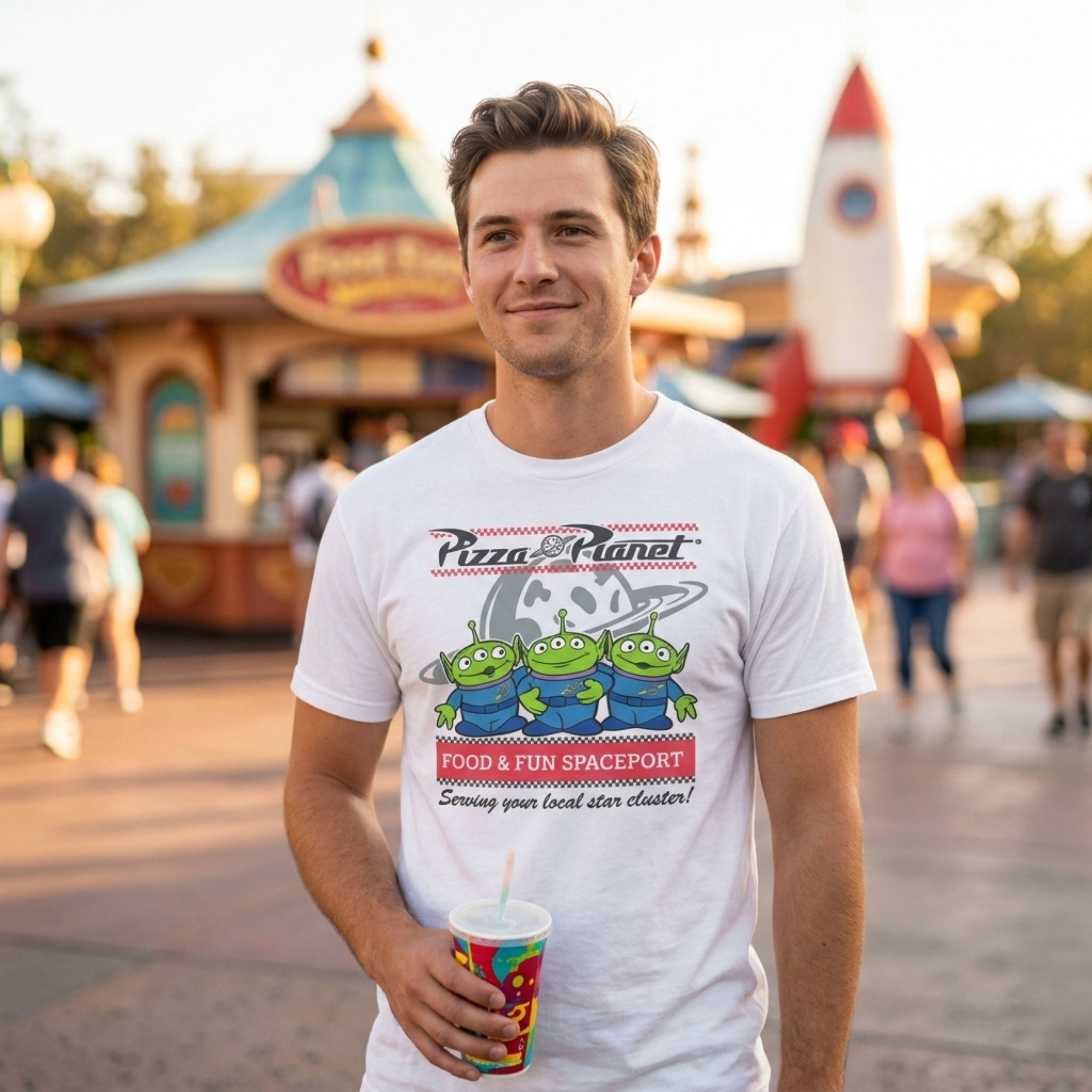 Disney Toy Story Pizza Planet Alien Adult Unisex Cosplay T-Shirt