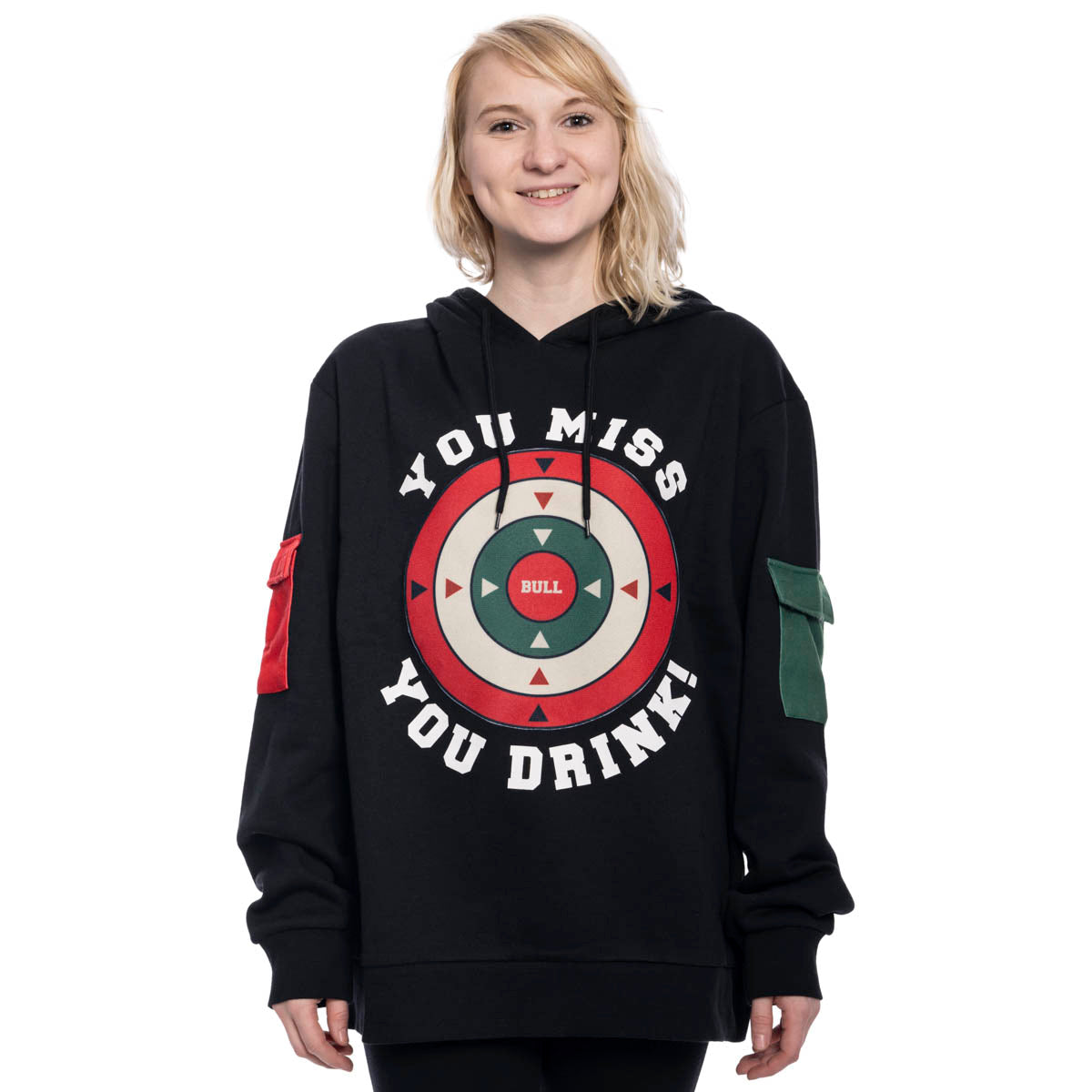 Dart Board Costume Hoodie You Miss You Drink Front look