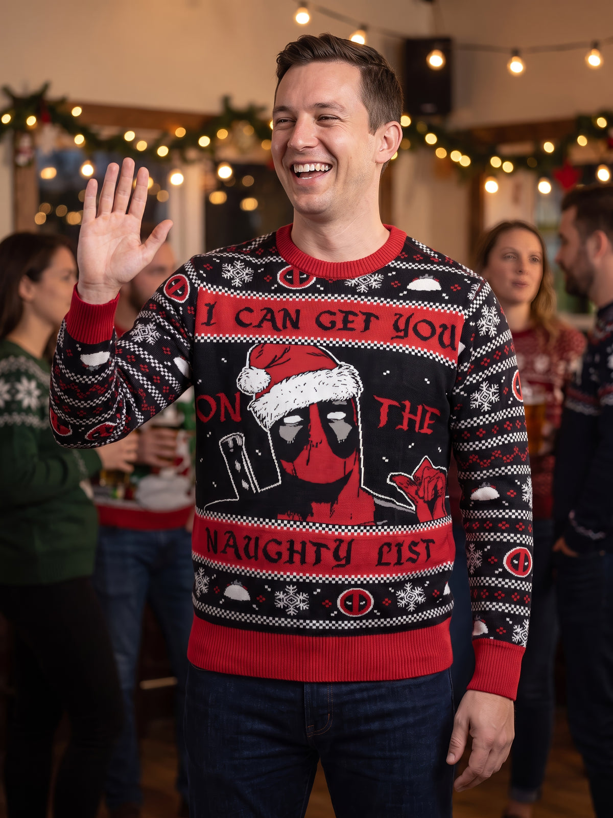 Deadpool Naughty List Adult Unisex Knitted Ugly Christmas Sweater