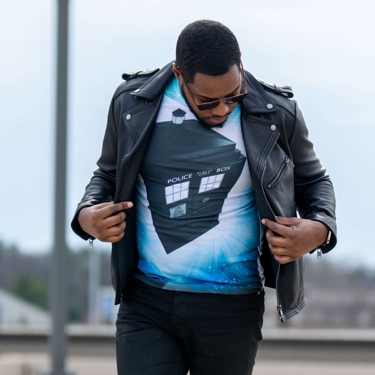 Doctor Who TARDIS Glowing Stars Sublimation T-Shirt