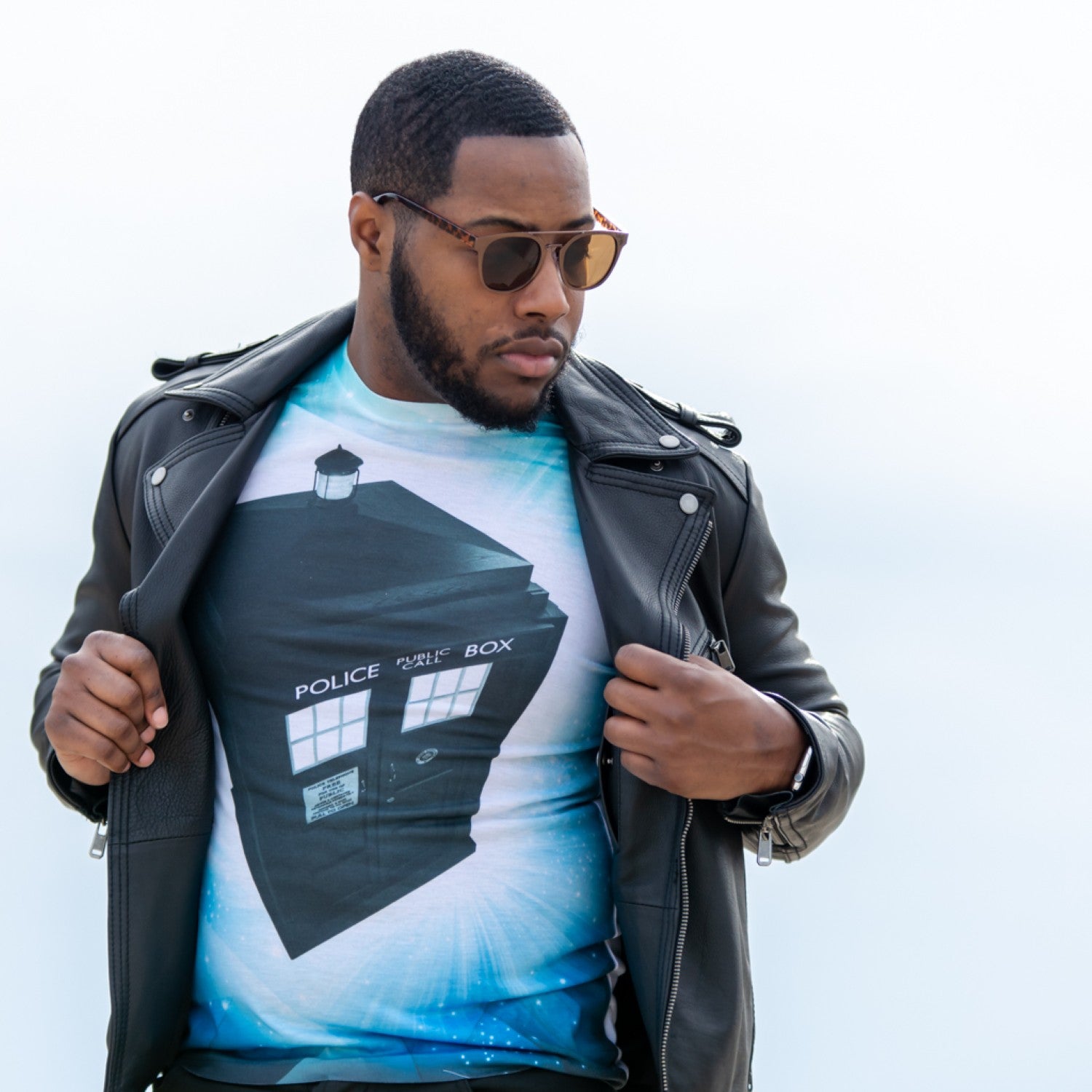 Doctor Who TARDIS Glowing Stars Sublimation T-Shirt