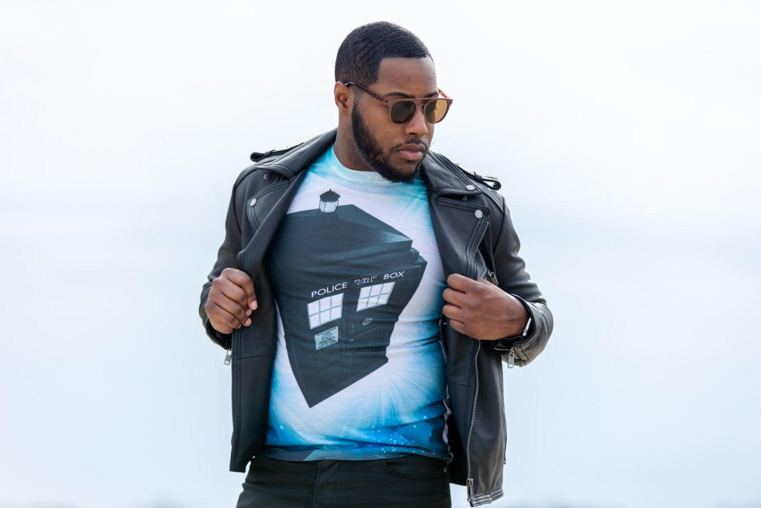 Doctor Who TARDIS Glowing Stars Sublimation T-Shirt