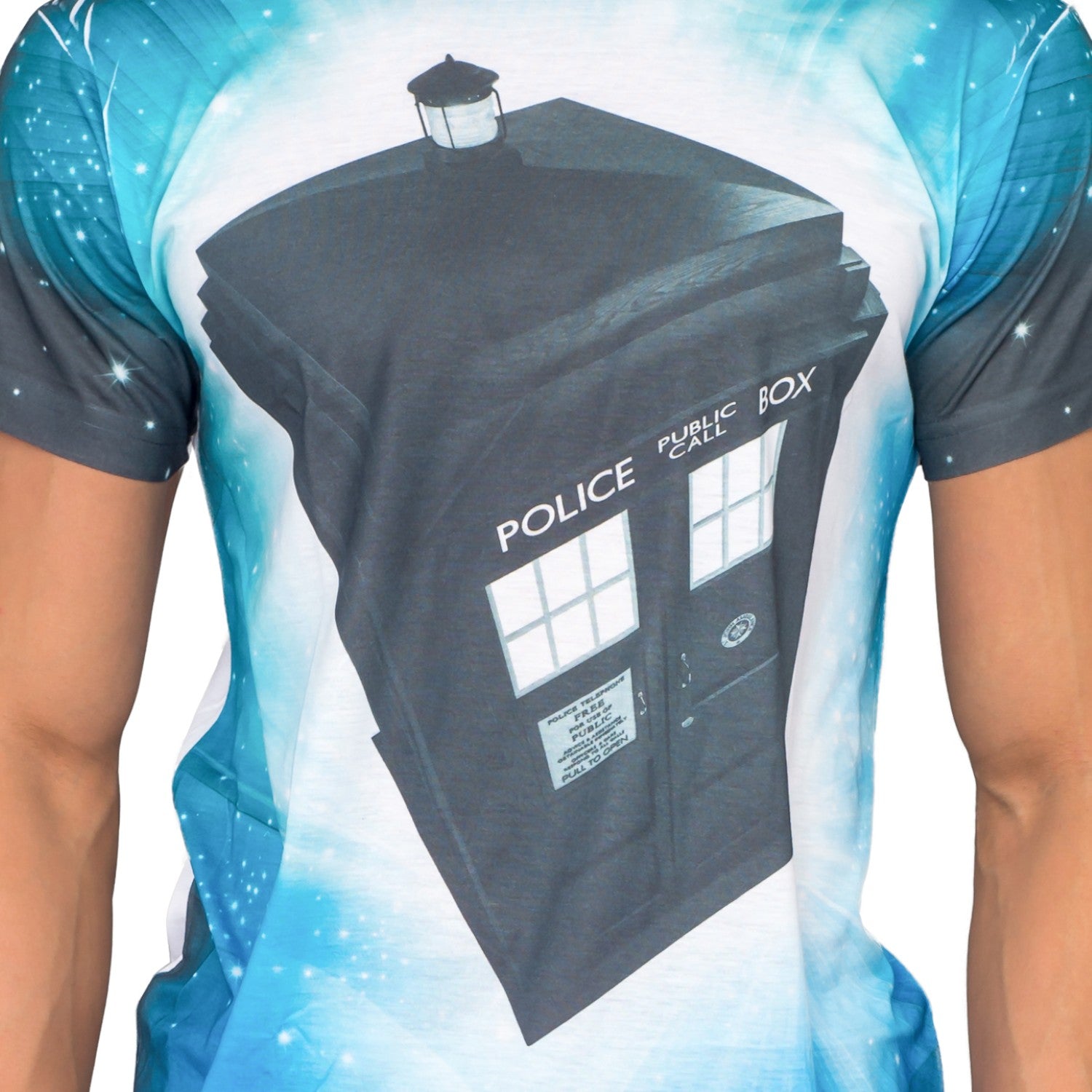 Doctor Who TARDIS Glowing Stars Sublimation T-Shirt