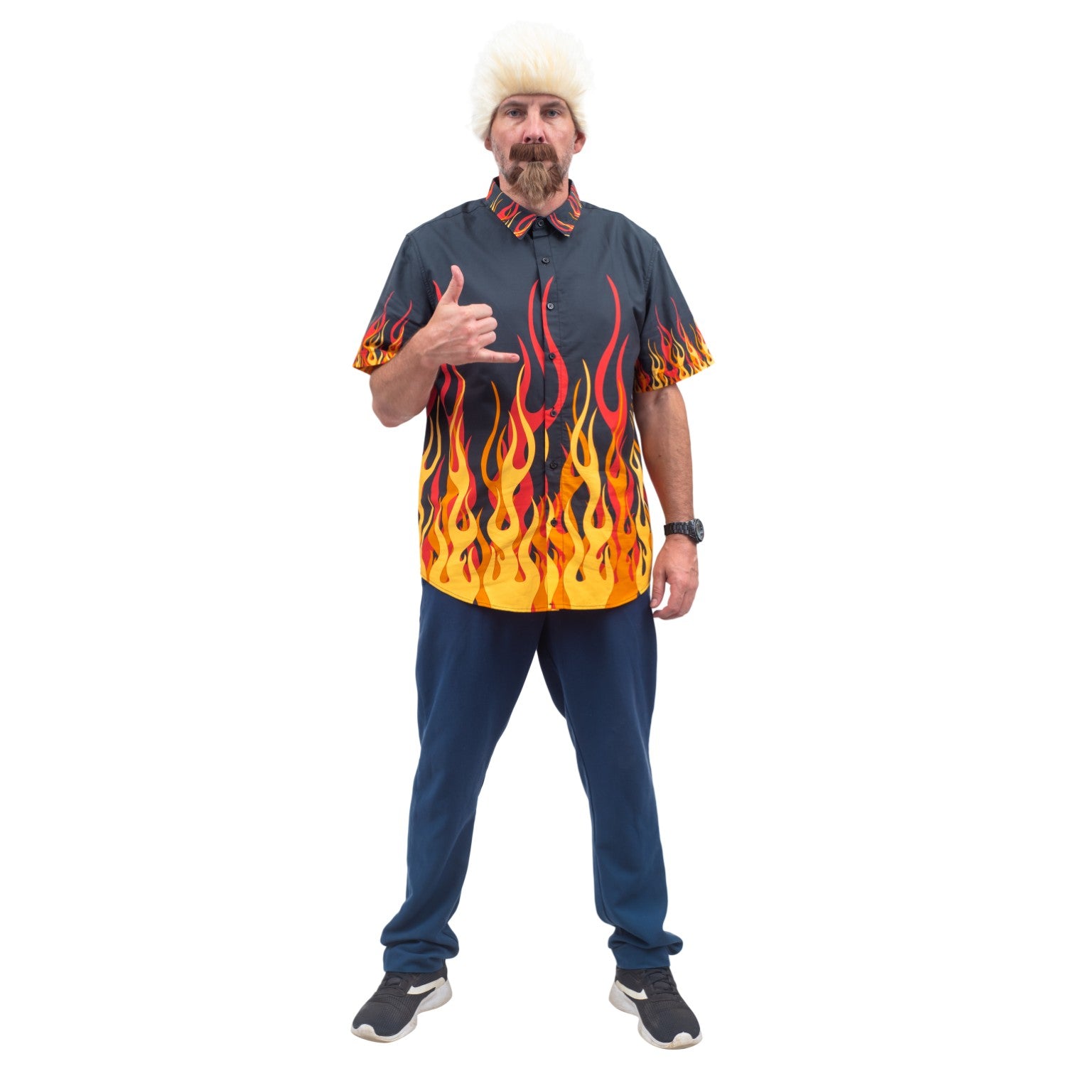 Famous TV Chef Personality "Guy" Food TV Show Deluxe Halloween Cosplay Costume Set