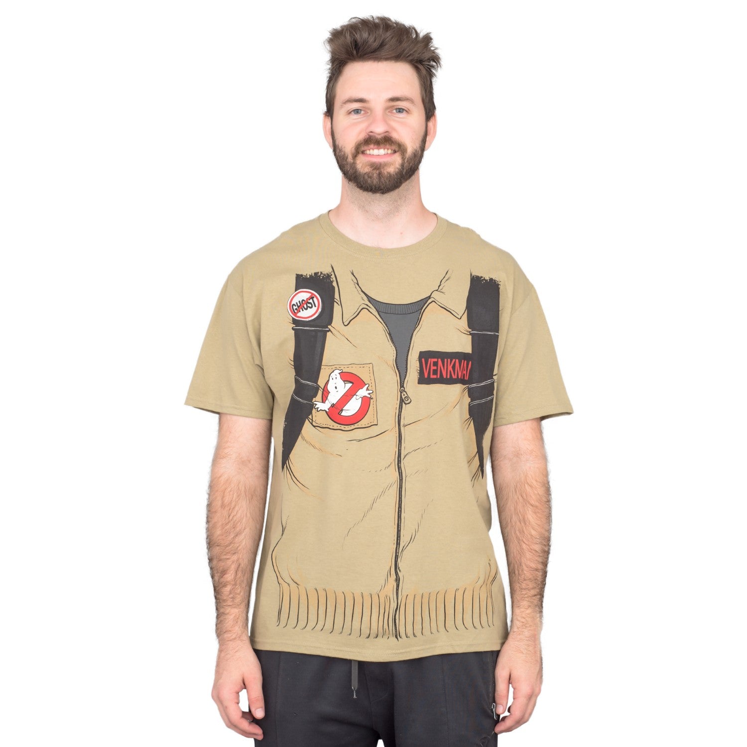 Ghostbuster Adult Short Sleeve Costume T-shirt with Back Print