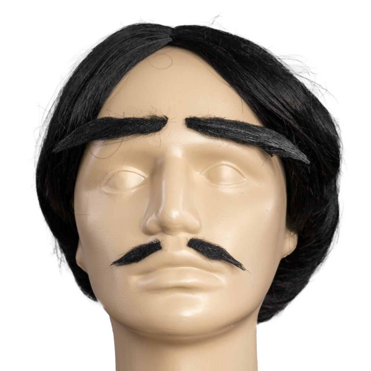 Gomez Adams Family Wig, Mustache, and Eyebrow Set for Halloween Costume Accessory and Cosplay