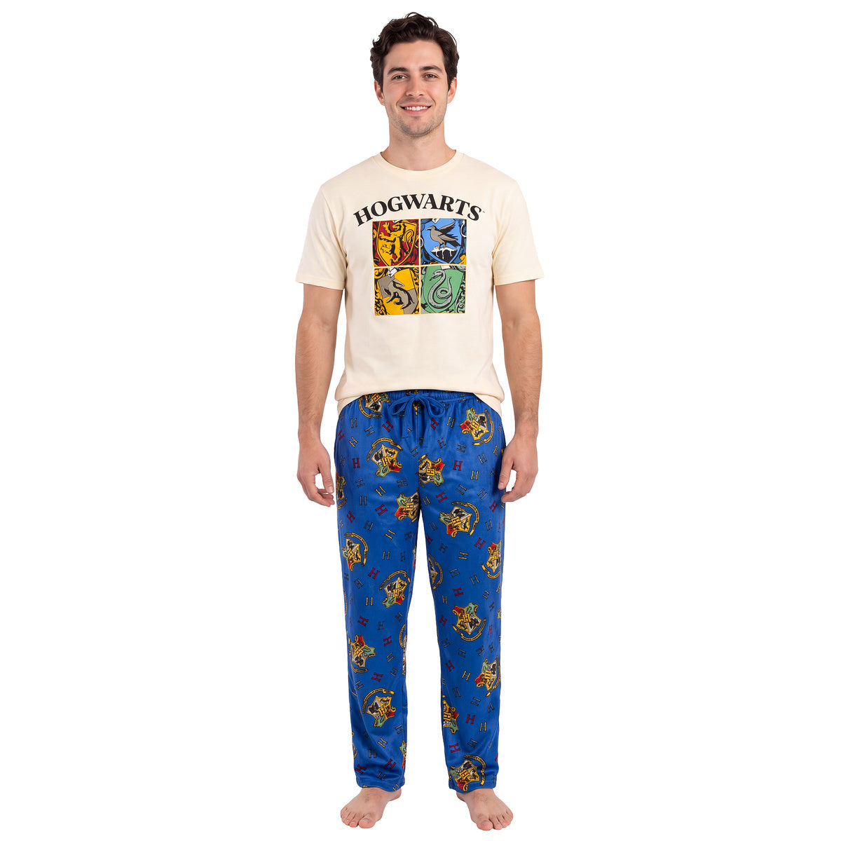Harry Potter Hogwarts Crest Adult Unisex Pajama Loungewear Sleep Set