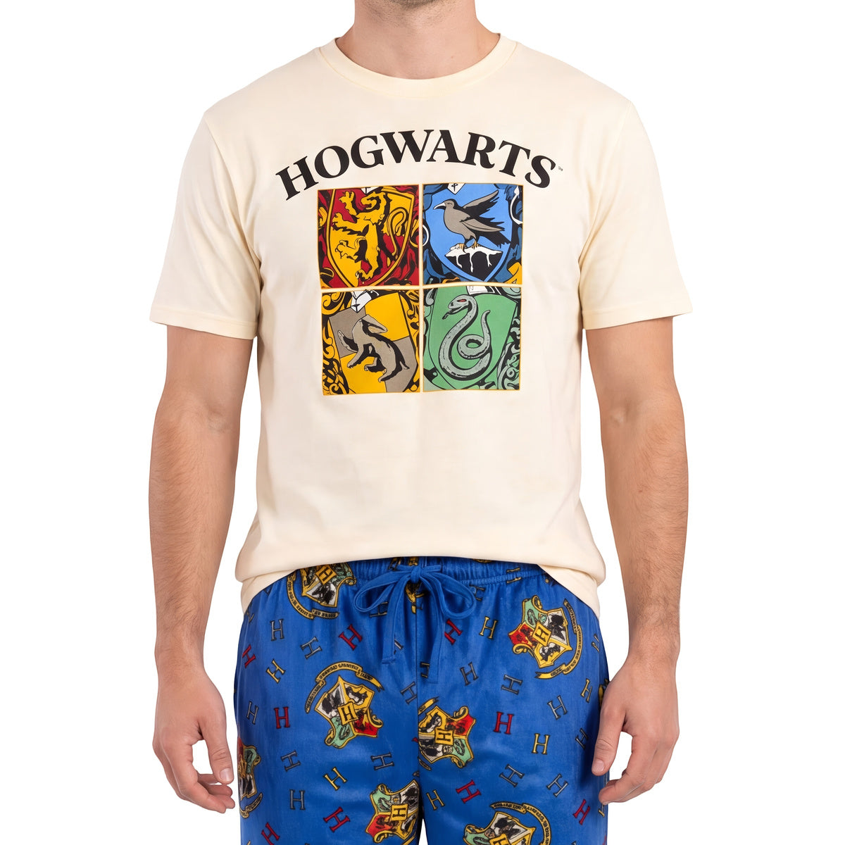 Harry Potter Hogwarts Crest Adult Unisex Pajama Loungewear Sleep Set