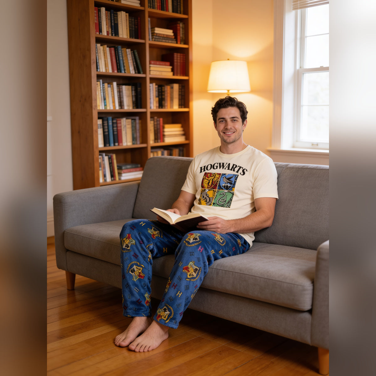 Harry Potter Hogwarts Crest Adult Unisex Pajama Loungewear Sleep Set