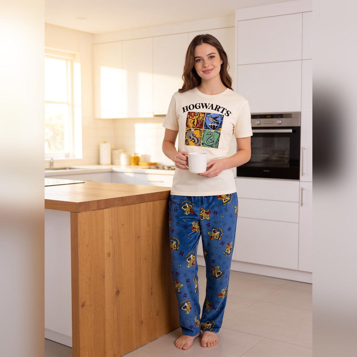 Harry Potter Hogwarts Crest Adult Unisex Pajama Loungewear Sleep Set