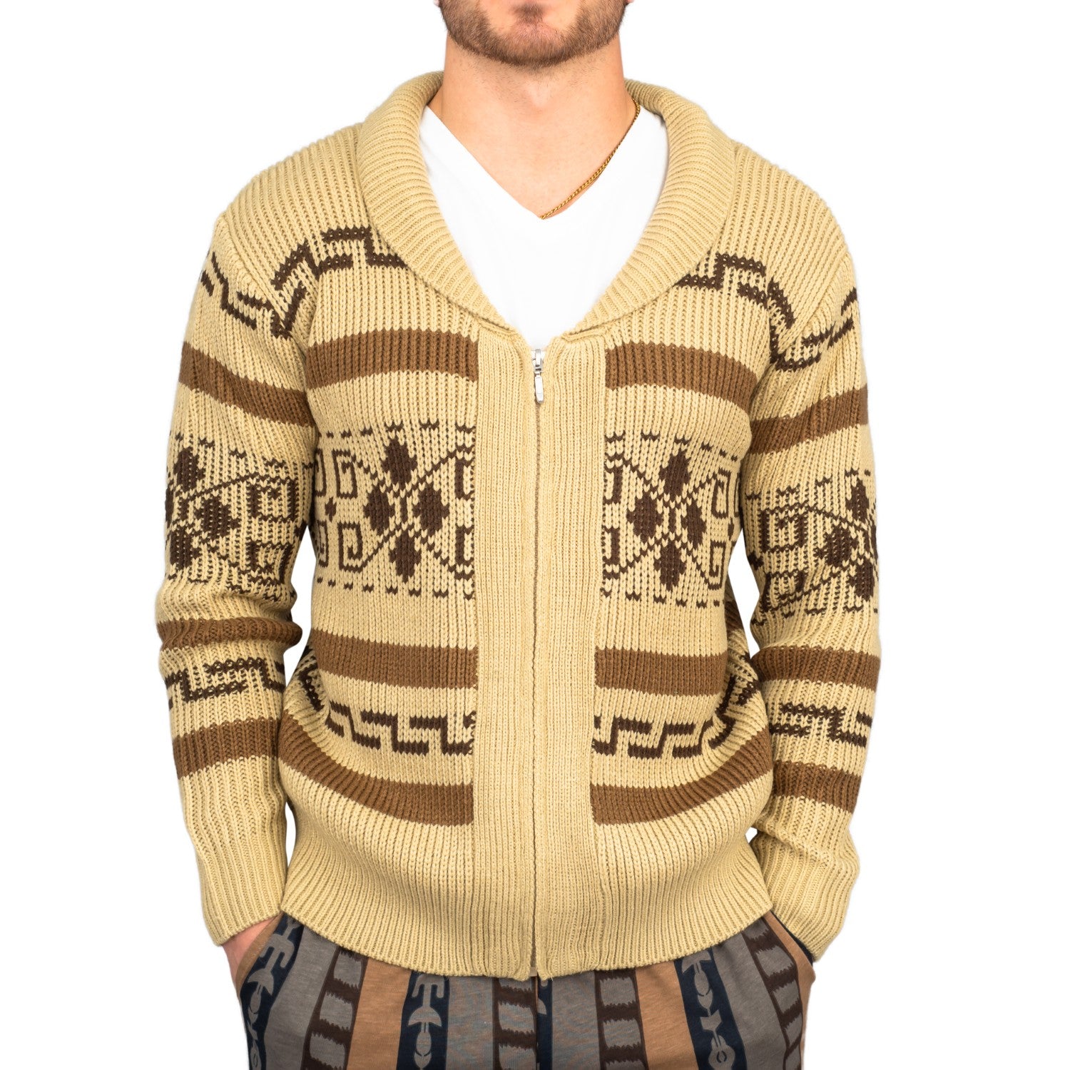 Jeffrey The Dude Zip Up Costume Cardigan Sweater