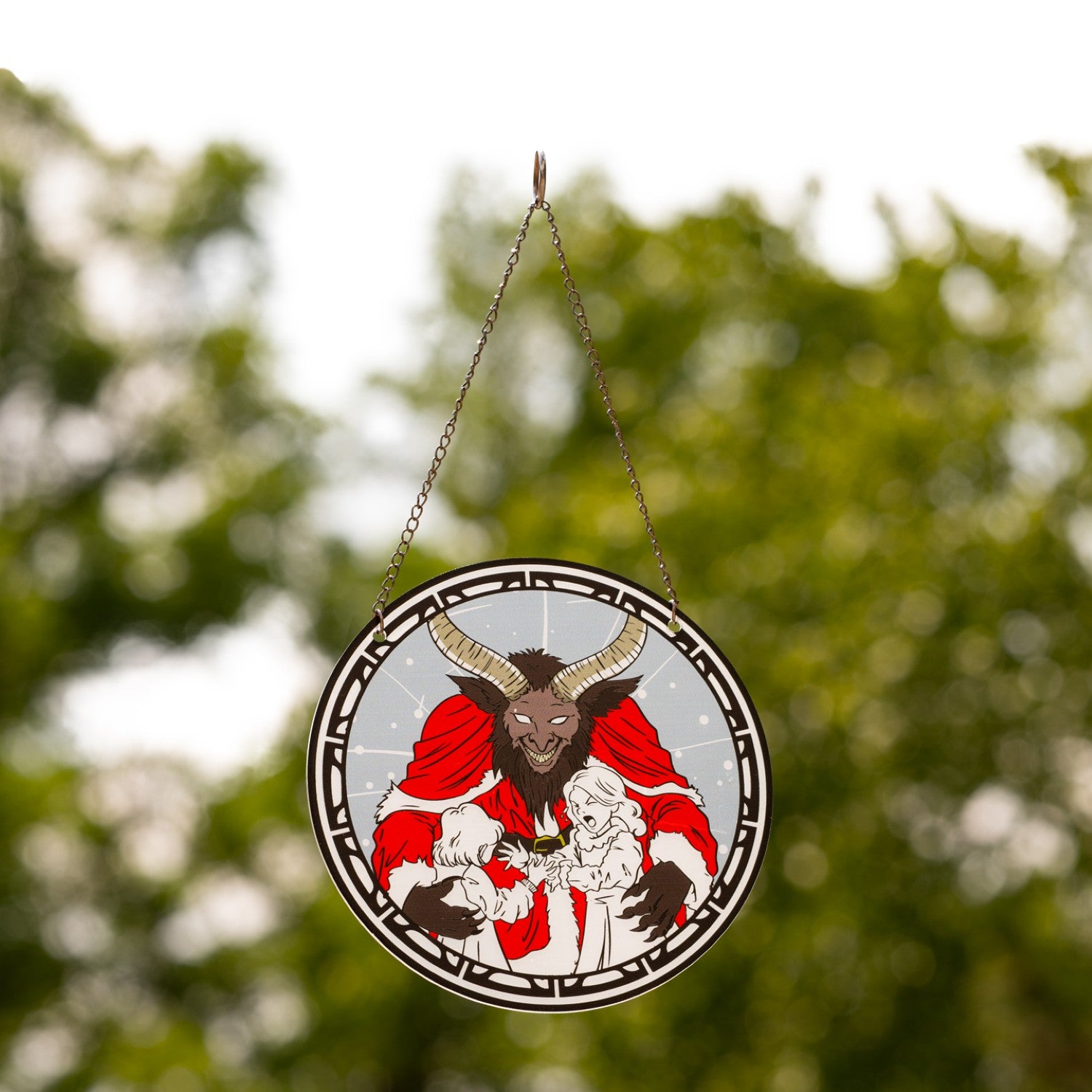 Krampus 6-Inch Suncatcher Monster Halloween Christmas Ornament Window Hanging Home Decor Gift