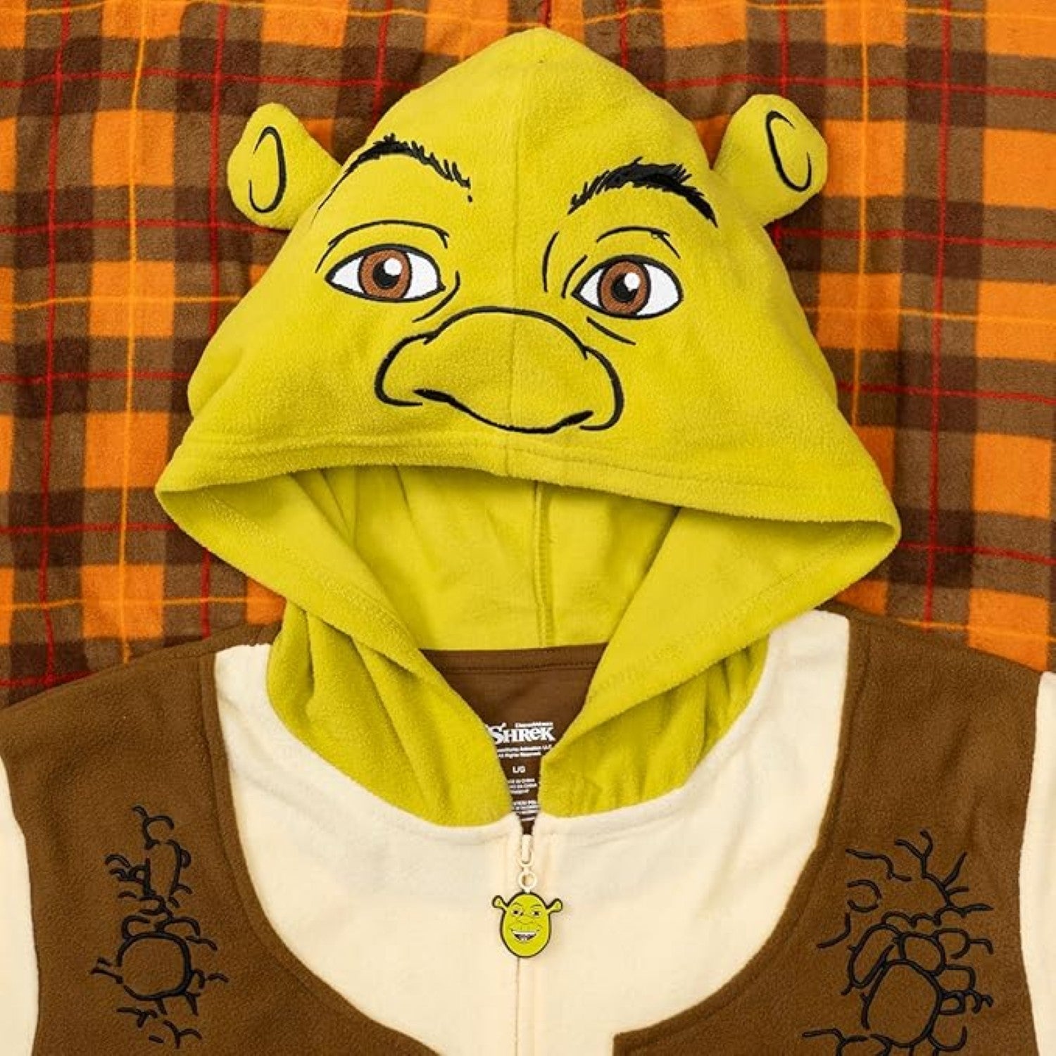 Officially Licensed Shrek Adult Unisex Halloween Cosplay Costume Fleece Jumpsuit