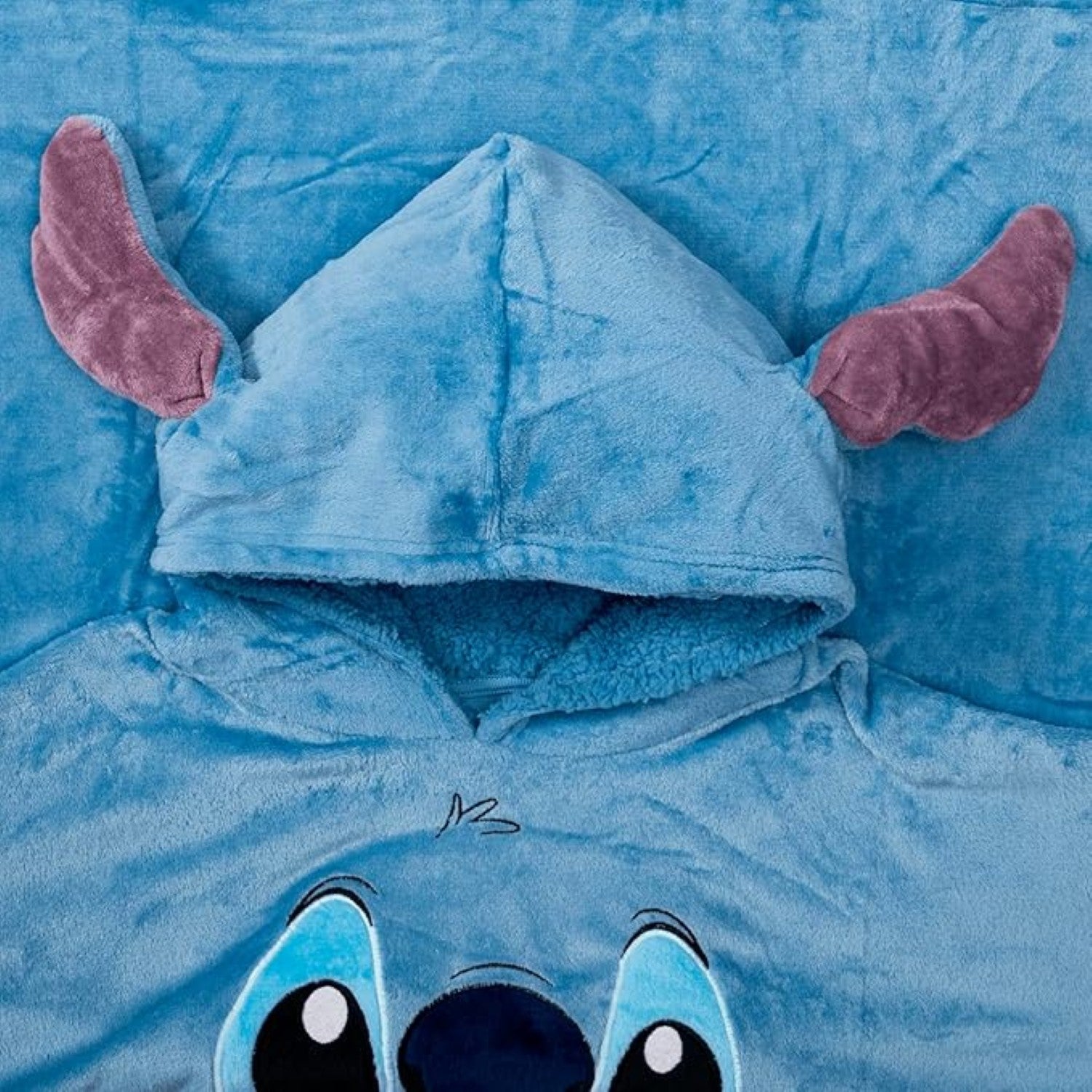 Adult Unisex One Size Stitch Big Face Oversized Blanket Hoodie Sleep Poncho
