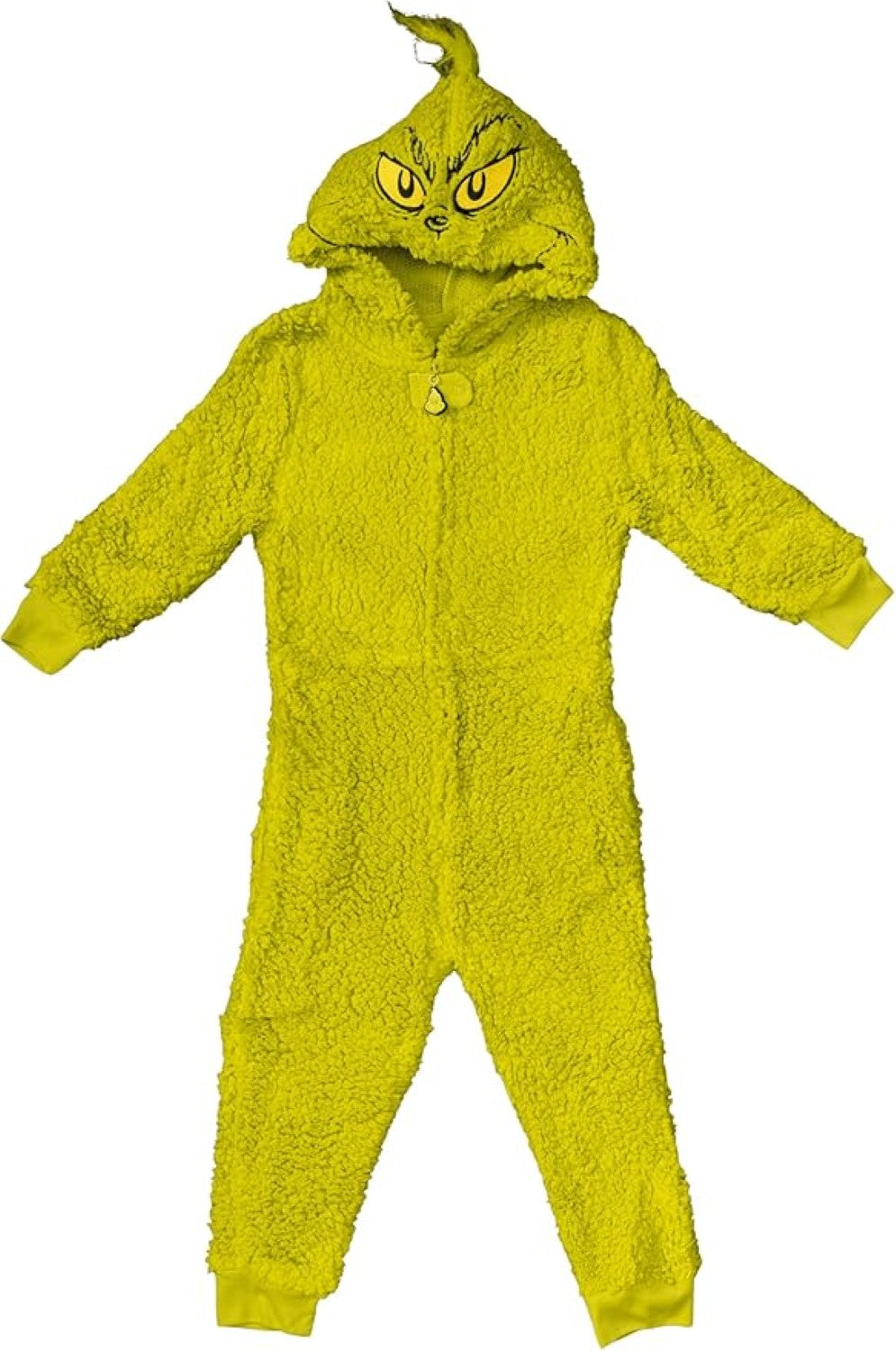 Youth Kids Toddler Grinch Sherpa Union Suit Pajamas Halloween Cosplay Costume