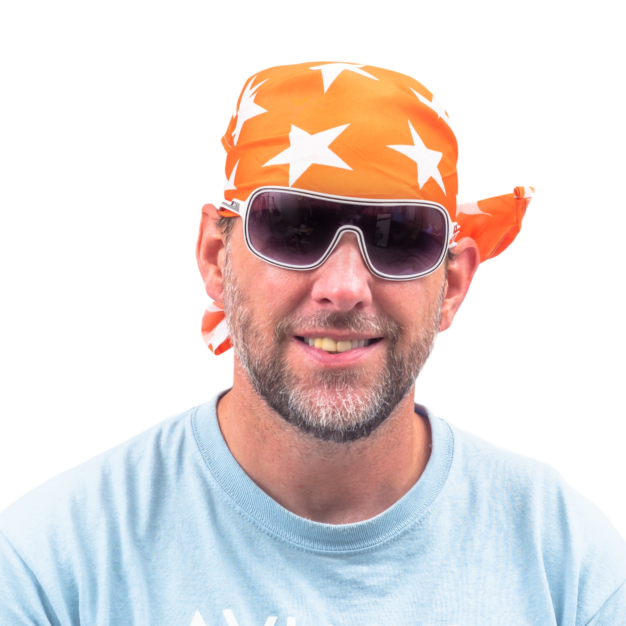 Macho Man Star Printed Costume Bandana and Glasses Halloween Cosplay Costume Set