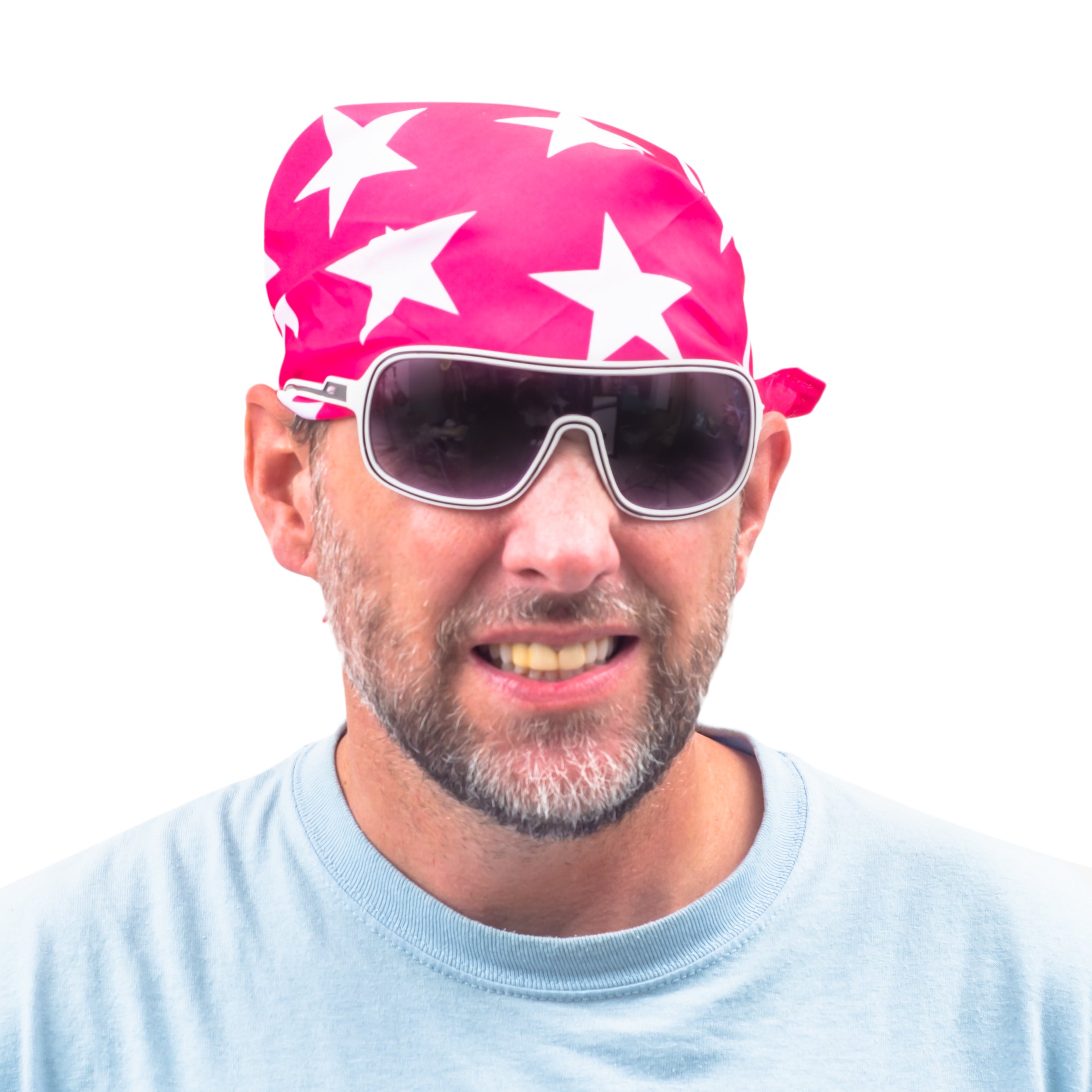 Macho Man Star Printed Costume Bandana and Glasses Halloween Cosplay Costume Set
