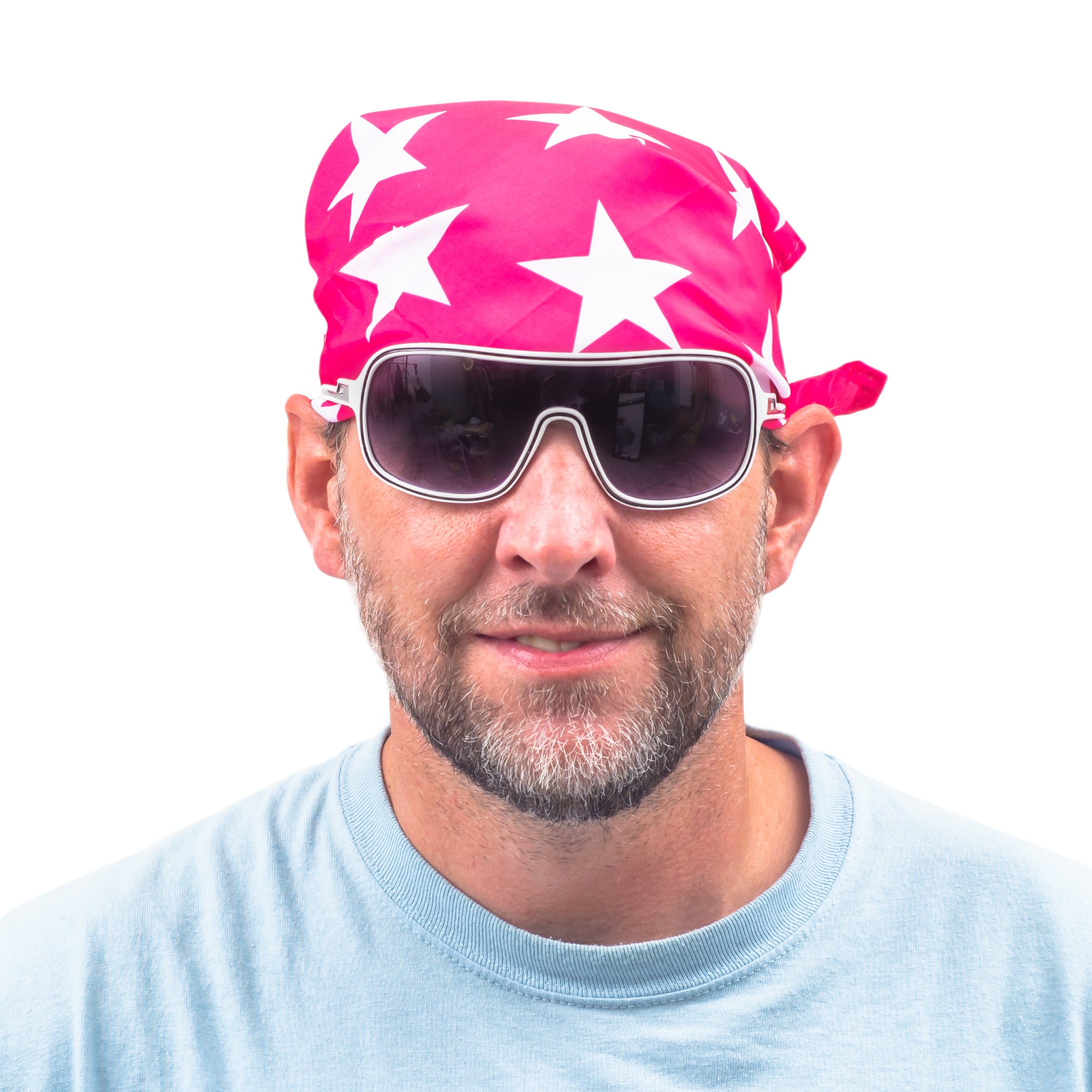 Macho Man Star Printed Costume Bandana and Glasses Halloween Cosplay Costume Set
