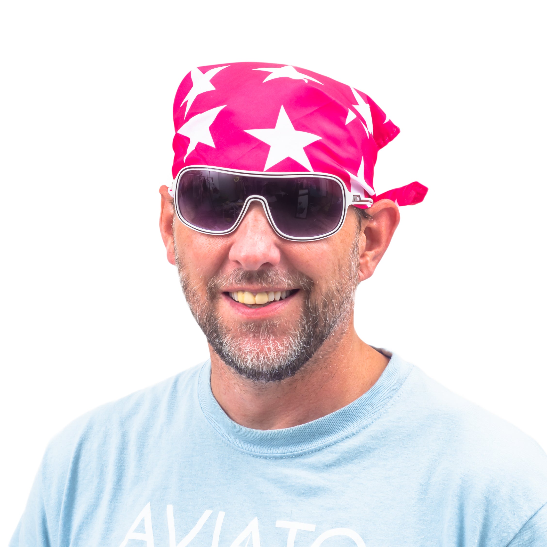 Macho Man Star Printed Costume Bandana and Glasses Halloween Cosplay Costume Set