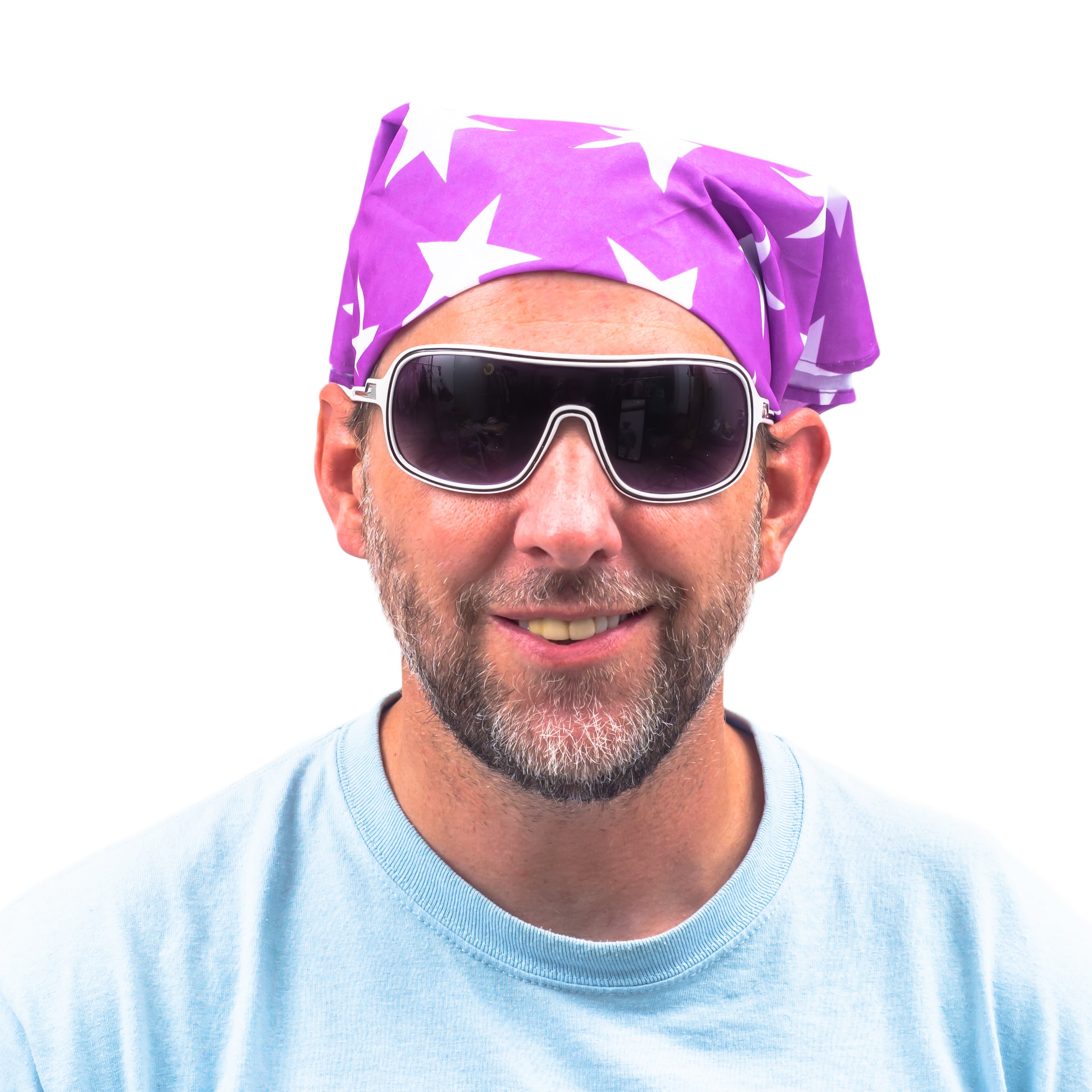 Macho Man Star Printed Costume Bandana and Glasses Halloween Cosplay Costume Set