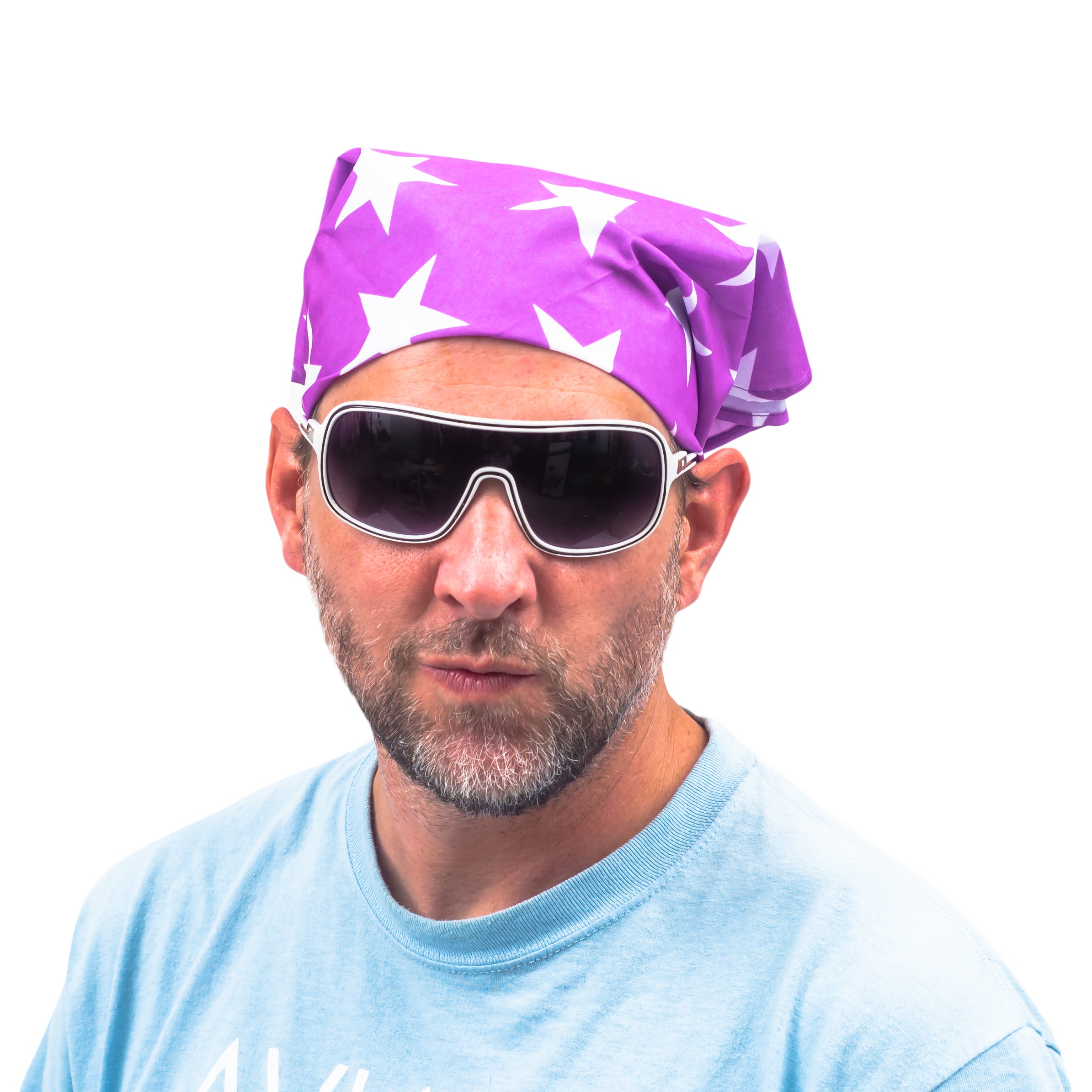 Macho Man Star Printed Costume Bandana and Glasses Halloween Cosplay Costume Set
