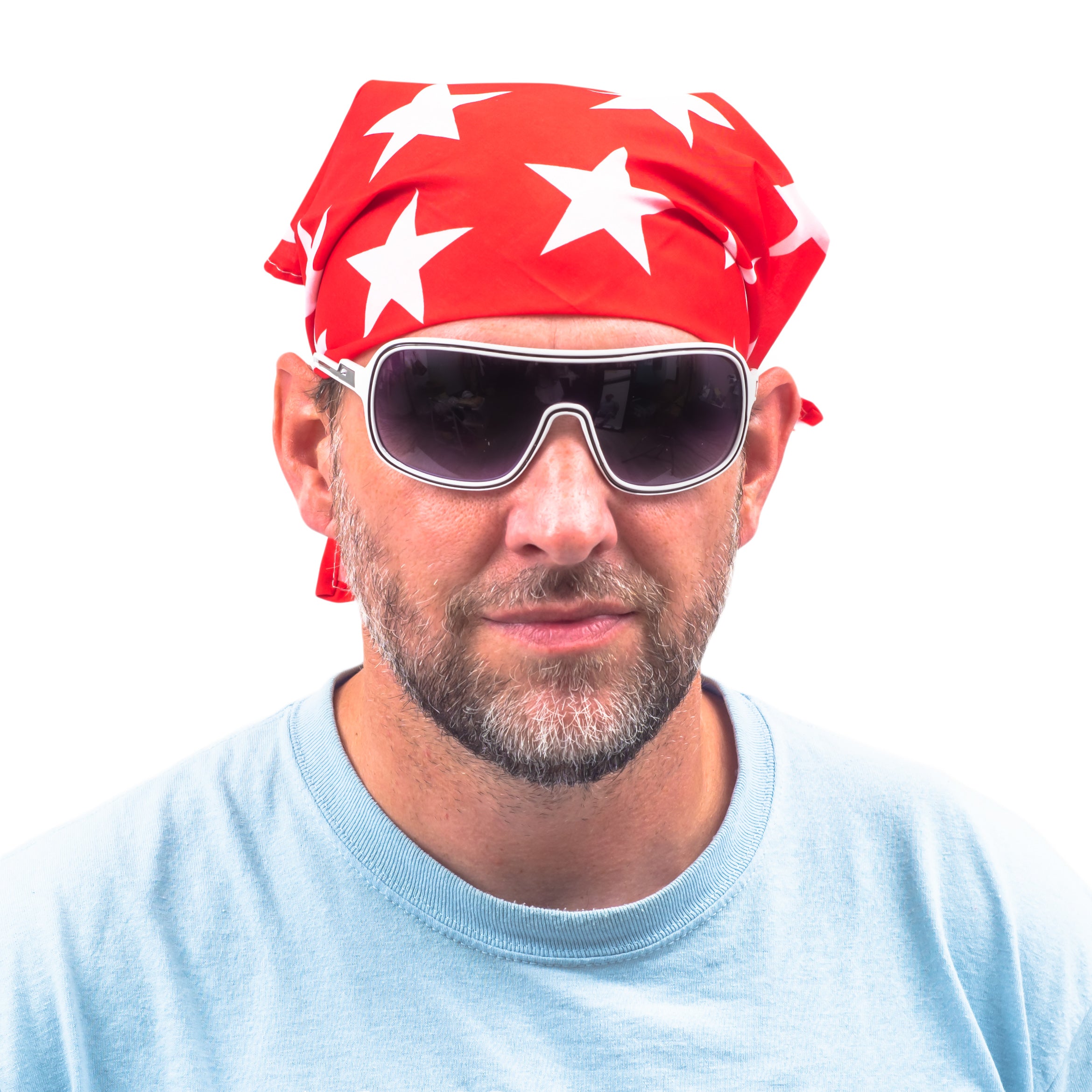 Macho Man Star Printed Costume Bandana and Glasses Halloween Cosplay Costume Set