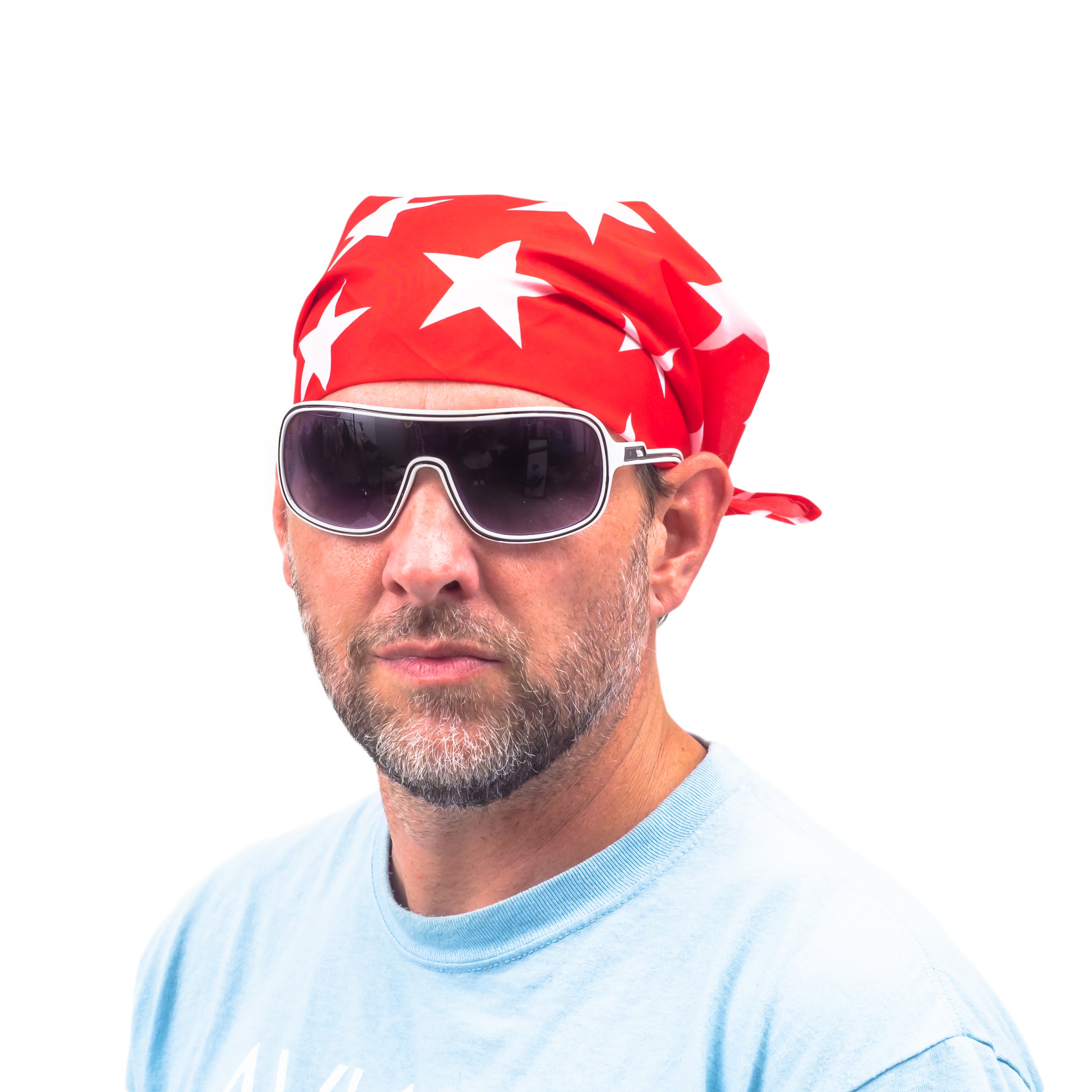 Macho Man Star Printed Costume Bandana and Glasses Halloween Cosplay Costume Set