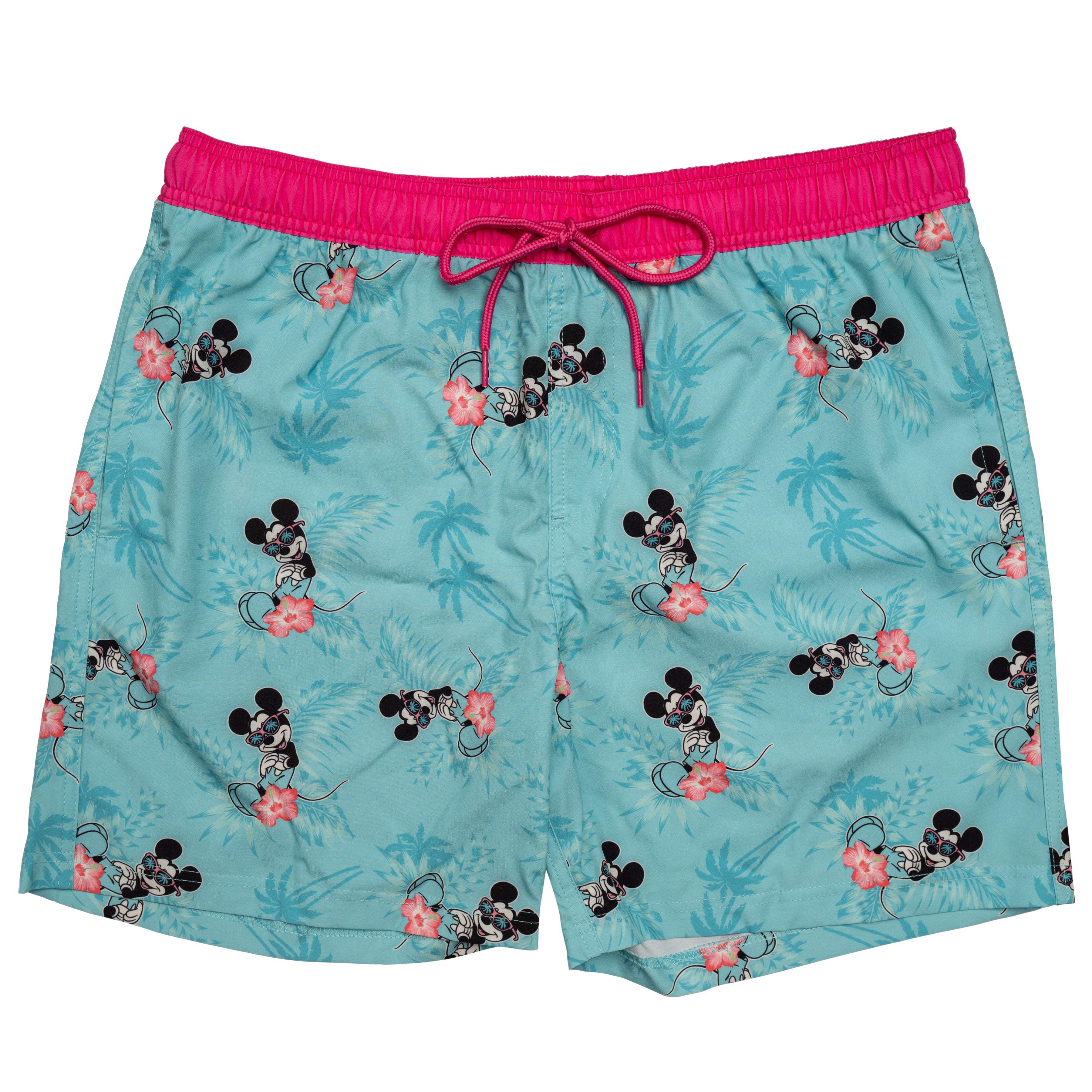 Mickey Mouse Swim Shorts Hot Palms Turquoise