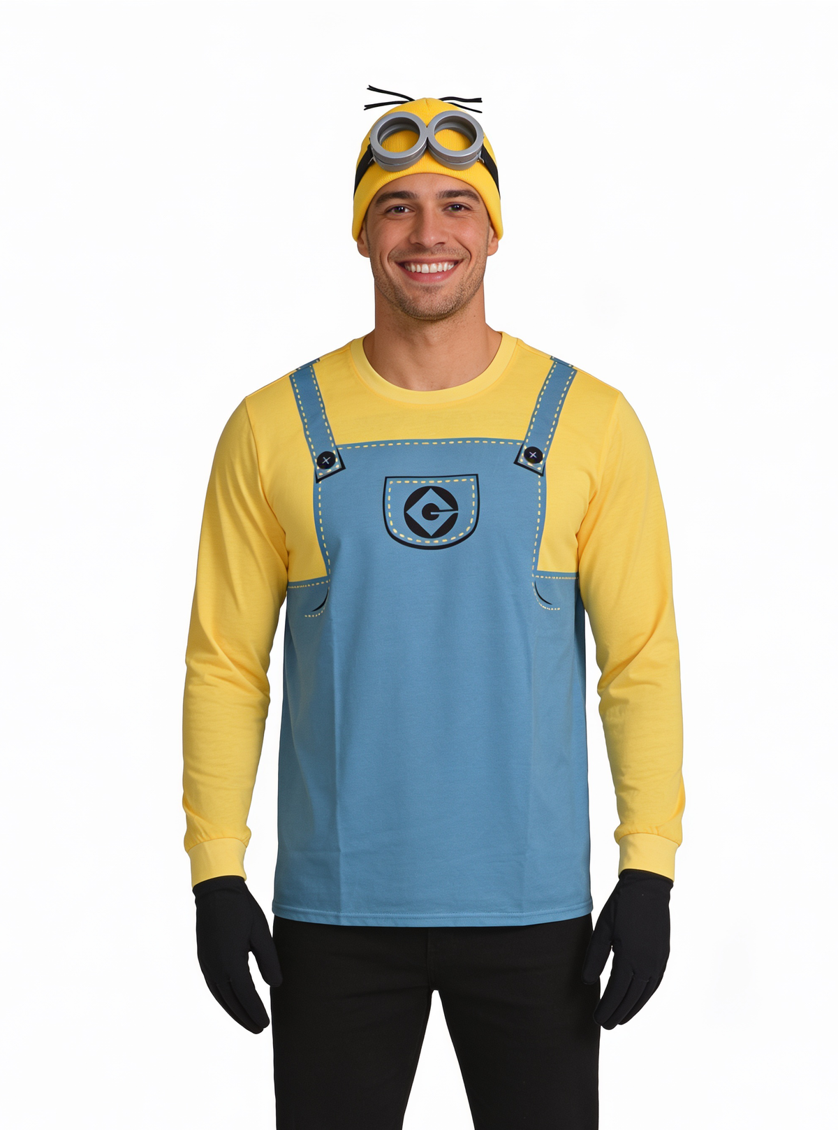 Minions Adult Unisex Halloween Cosplay Costume Shirt & Accessory Set