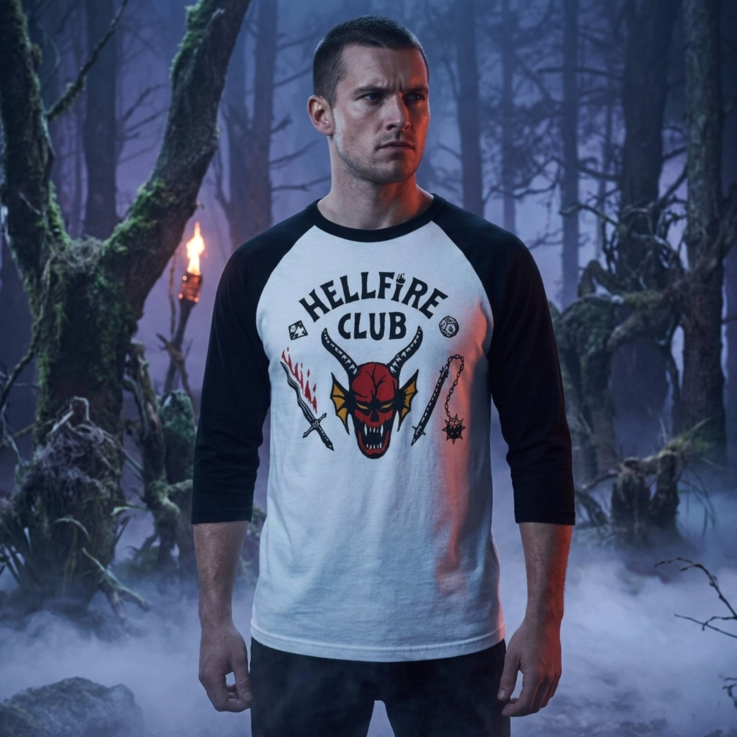 Stranger Things Hellfire Club Replica TV Series Adult Unisex Halloween Cosplay Costume T-Shirt