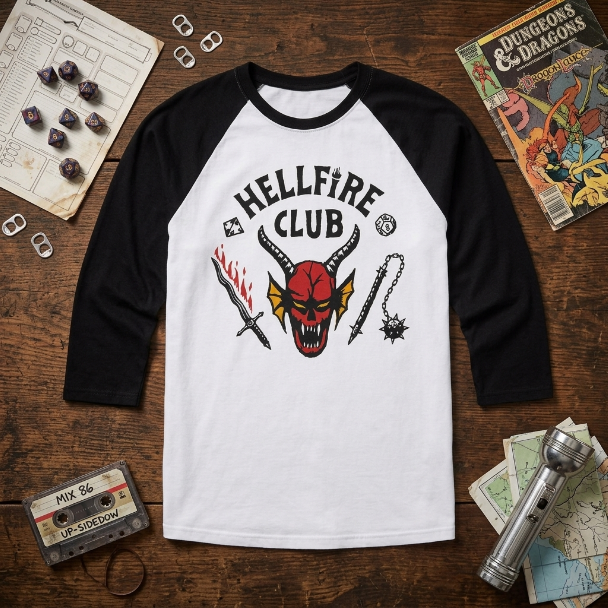 Stranger Things Hellfire Club Replica TV Series Adult Unisex Halloween Cosplay Costume T-Shirt