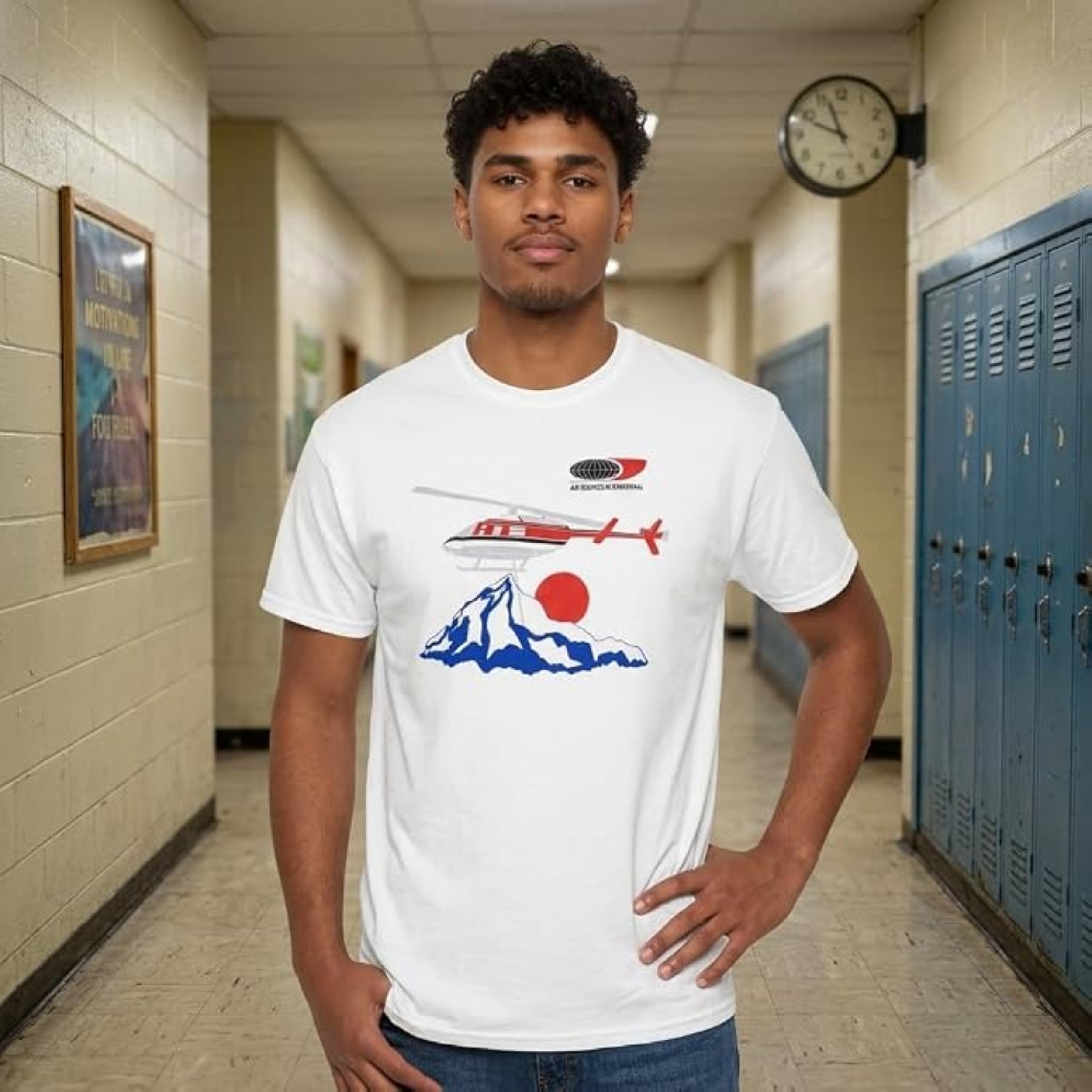 Napoleon Dynamite Air Services International Retro 1990s Adult Unisex Replica Halloween Cosplay Costume T-Shirt