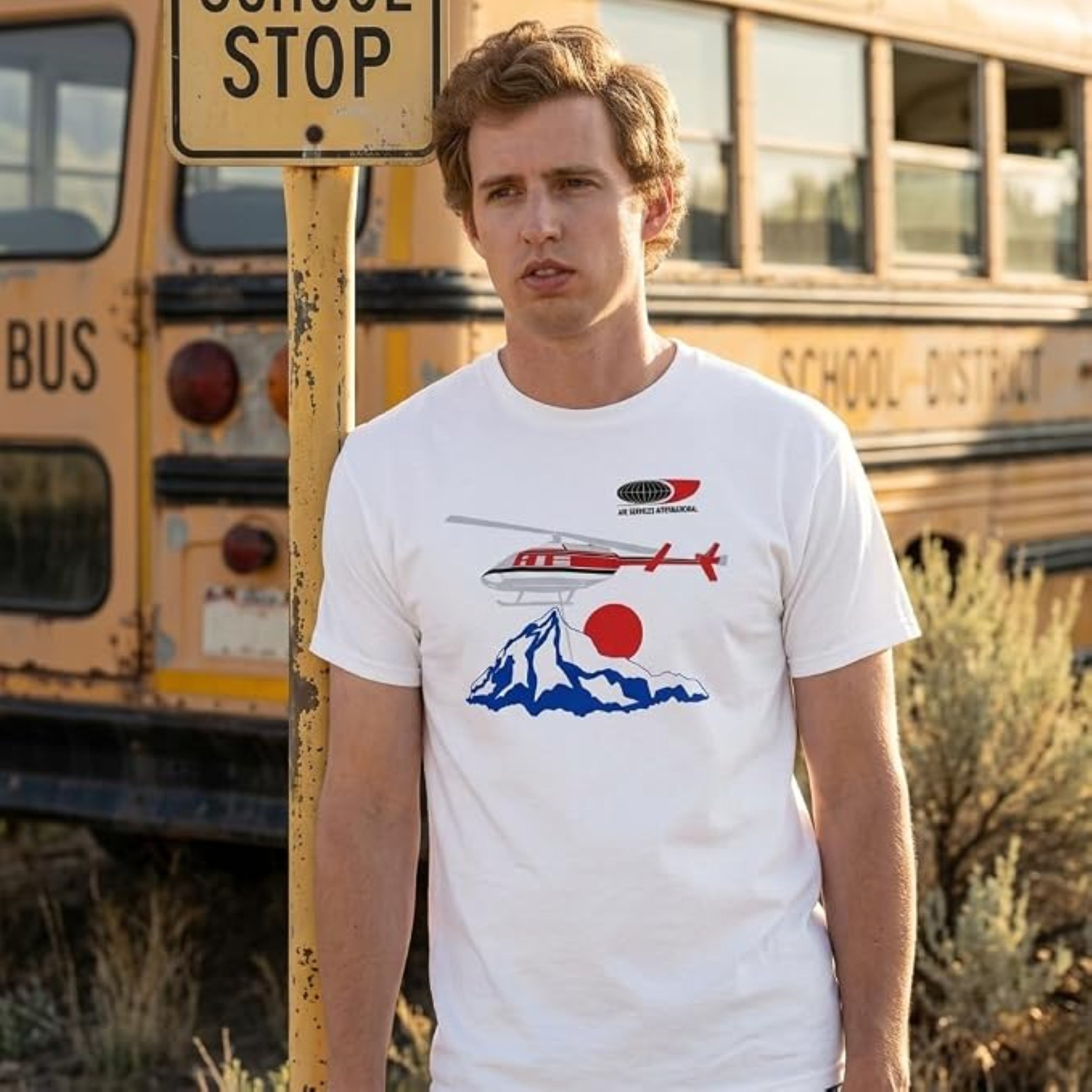 Napoleon Dynamite Air Services International Retro 1990s Adult Unisex Replica Halloween Cosplay Costume T-Shirt