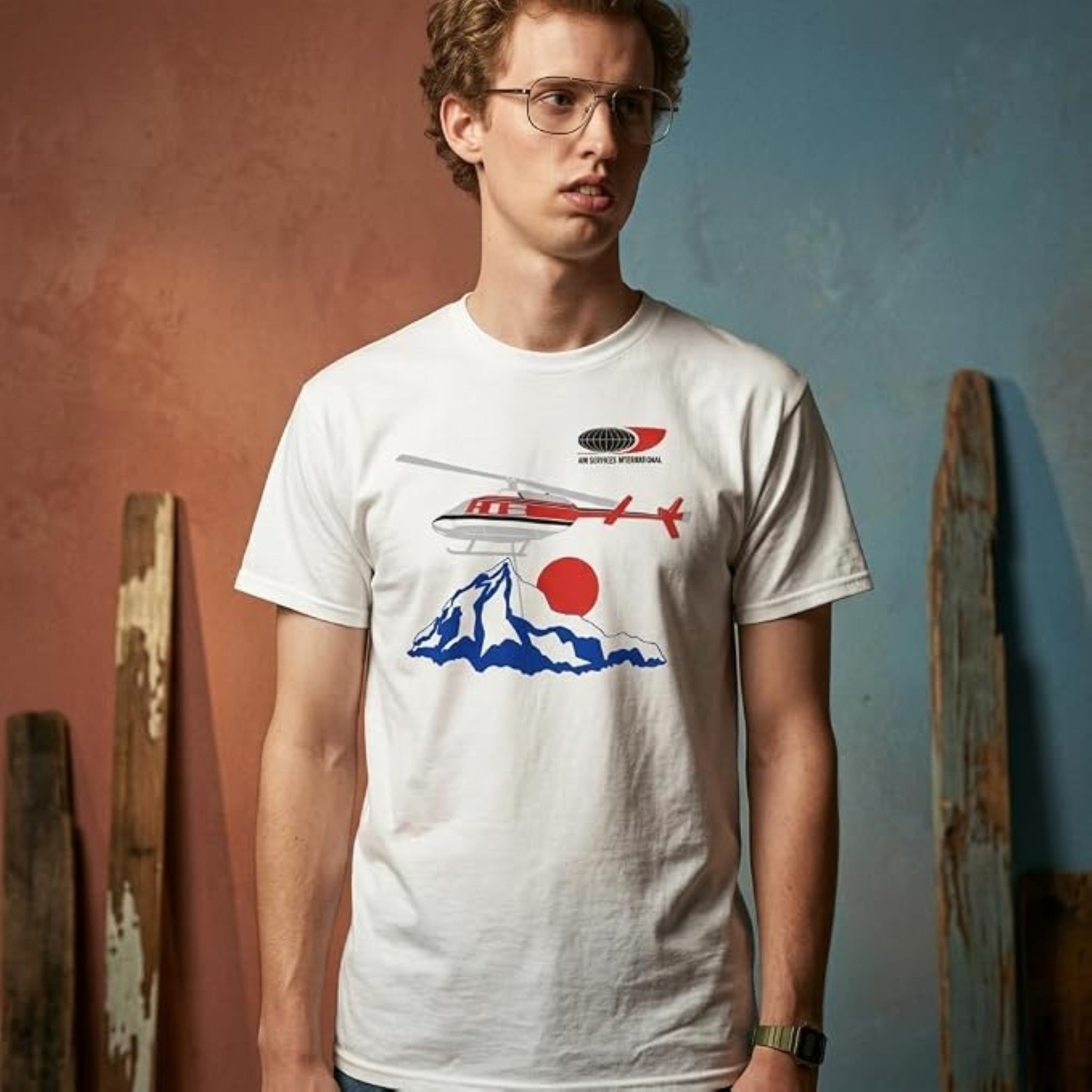 Napoleon Dynamite Air Services International Retro 1990s Adult Unisex Replica Halloween Cosplay Costume T-Shirt