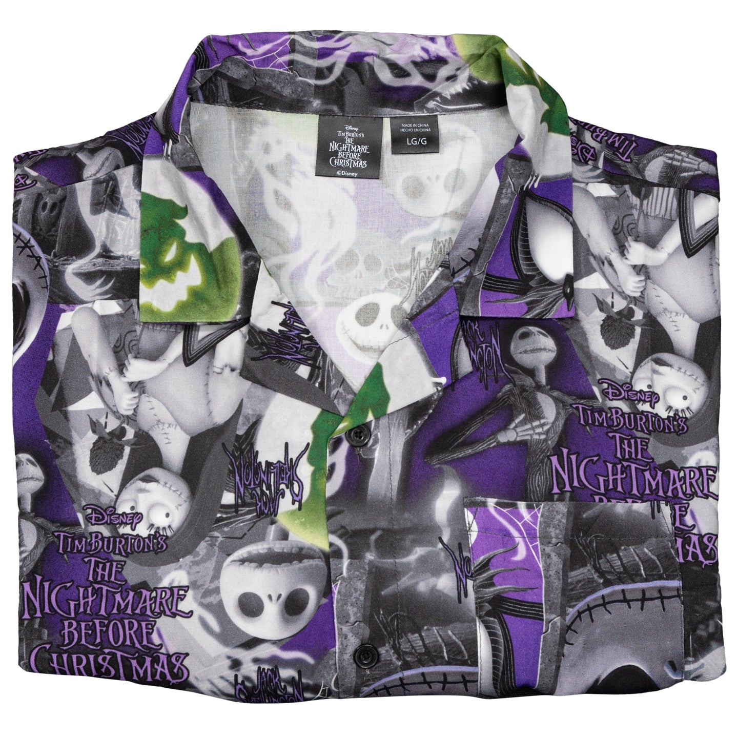 Nightmare Before Christmas Jack All Over Button Up Shirt
